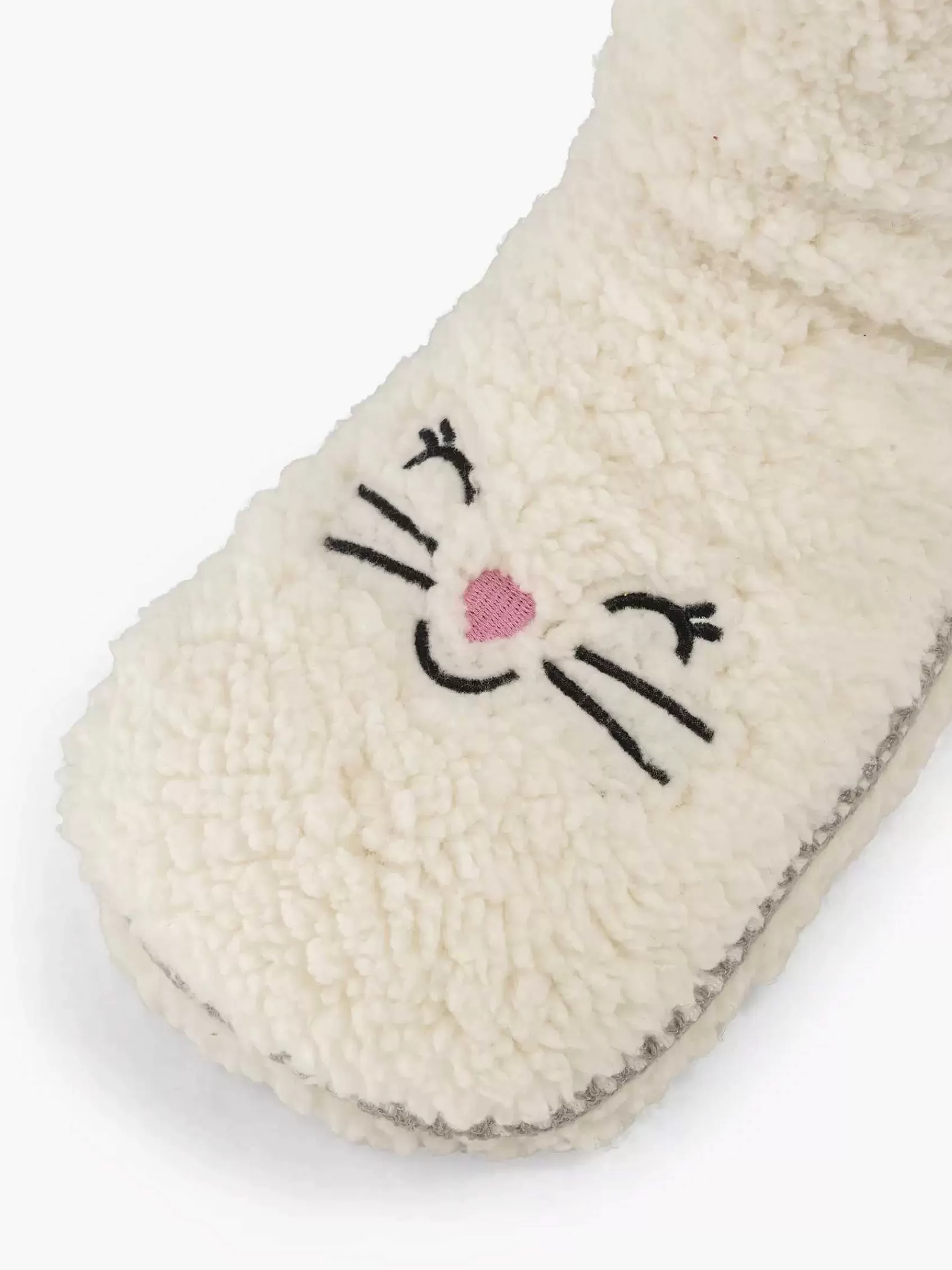 vanHaren Sokken>Beige Huissok Teddy Gebroken Wit