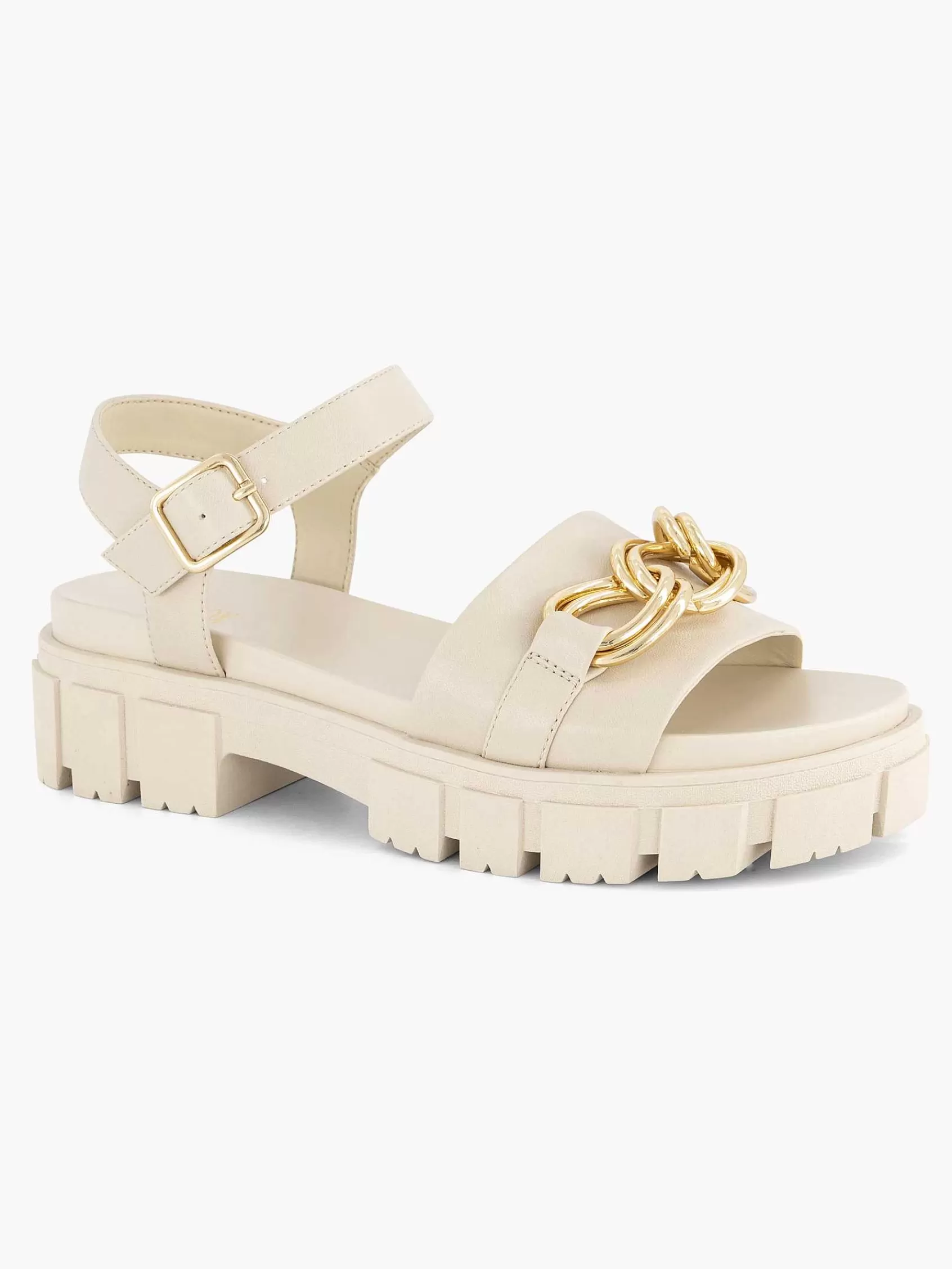 Oxmox Sandalen>Chunky Sandaal Sierketting Beige