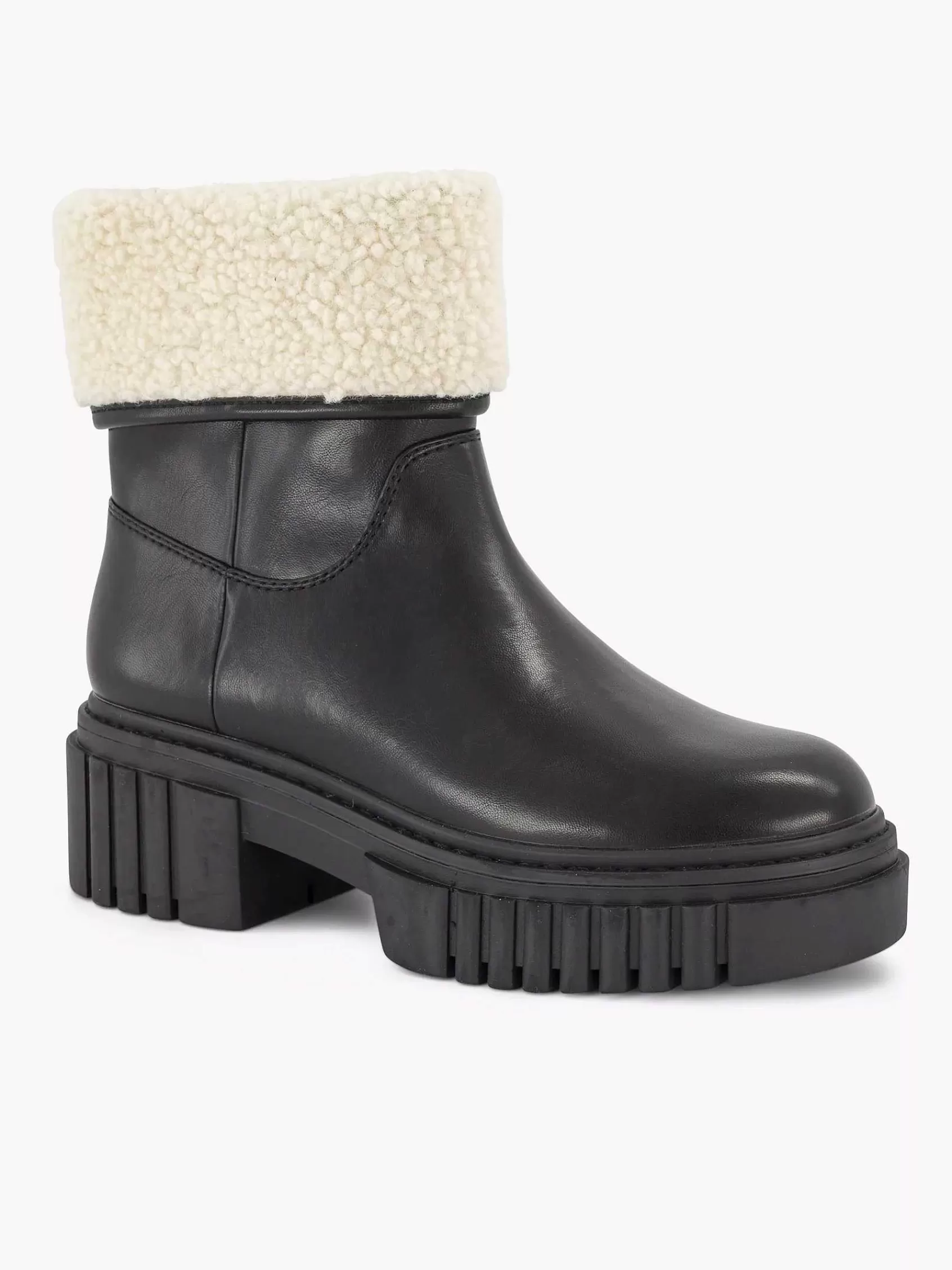 Landrover Enkellaarzen & Boots>E Chunky Enkelboot Teddy Zwart