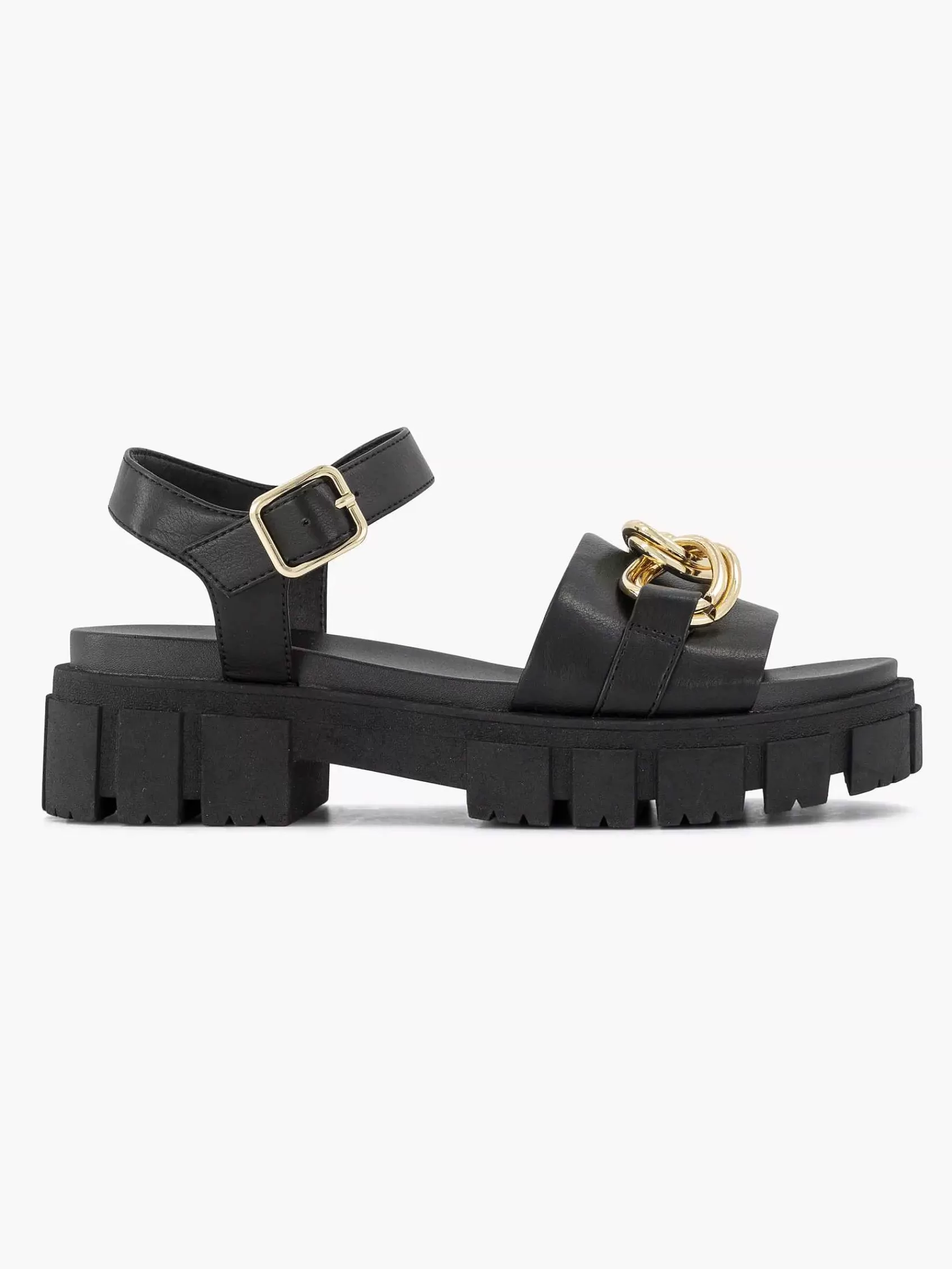 Oxmox Sandalen>E Chunky Sandaal Sierketting Zwart