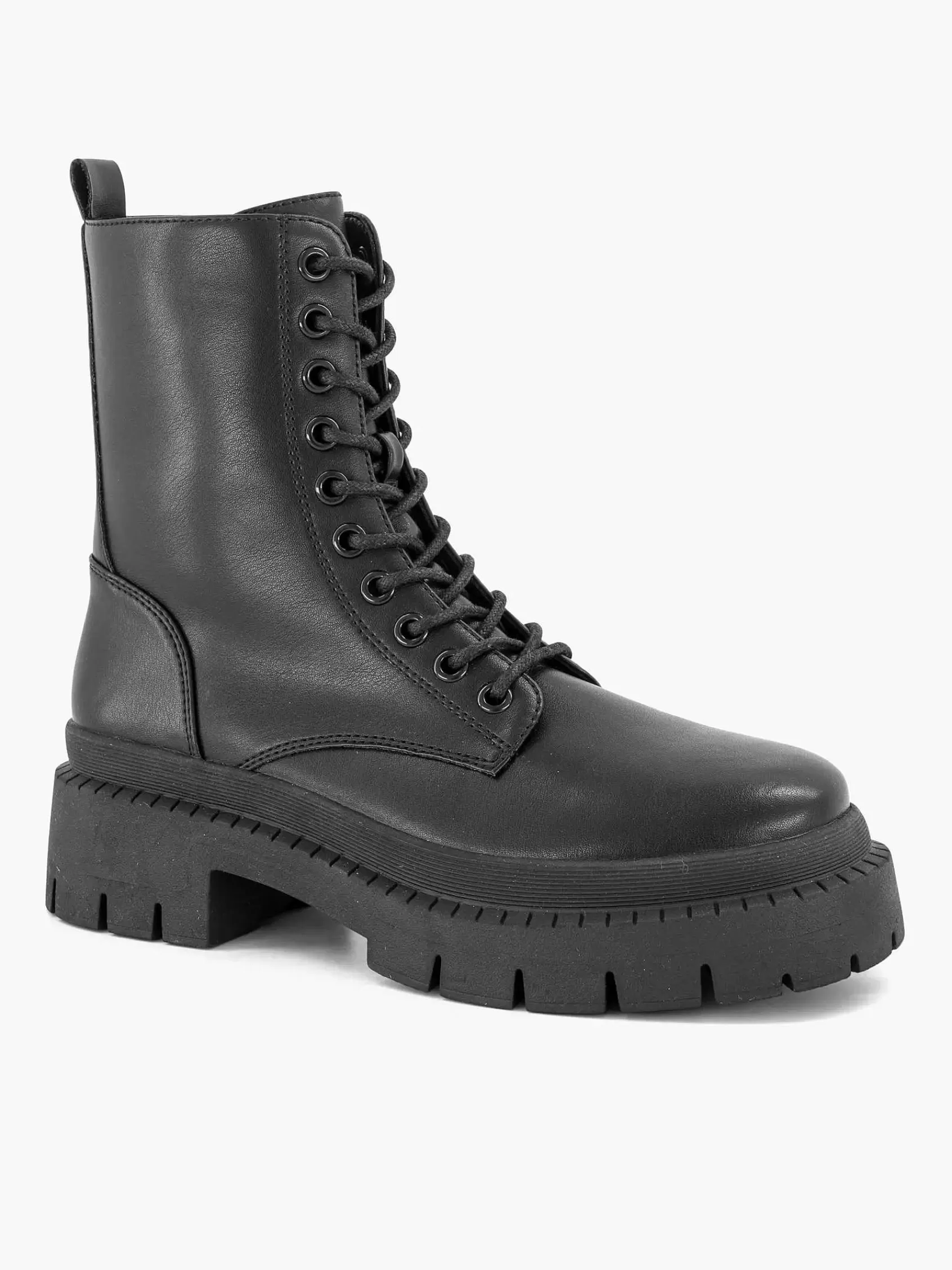 Oxmox Enkellaarzen & Boots>E Chunky Veterboot Zwart