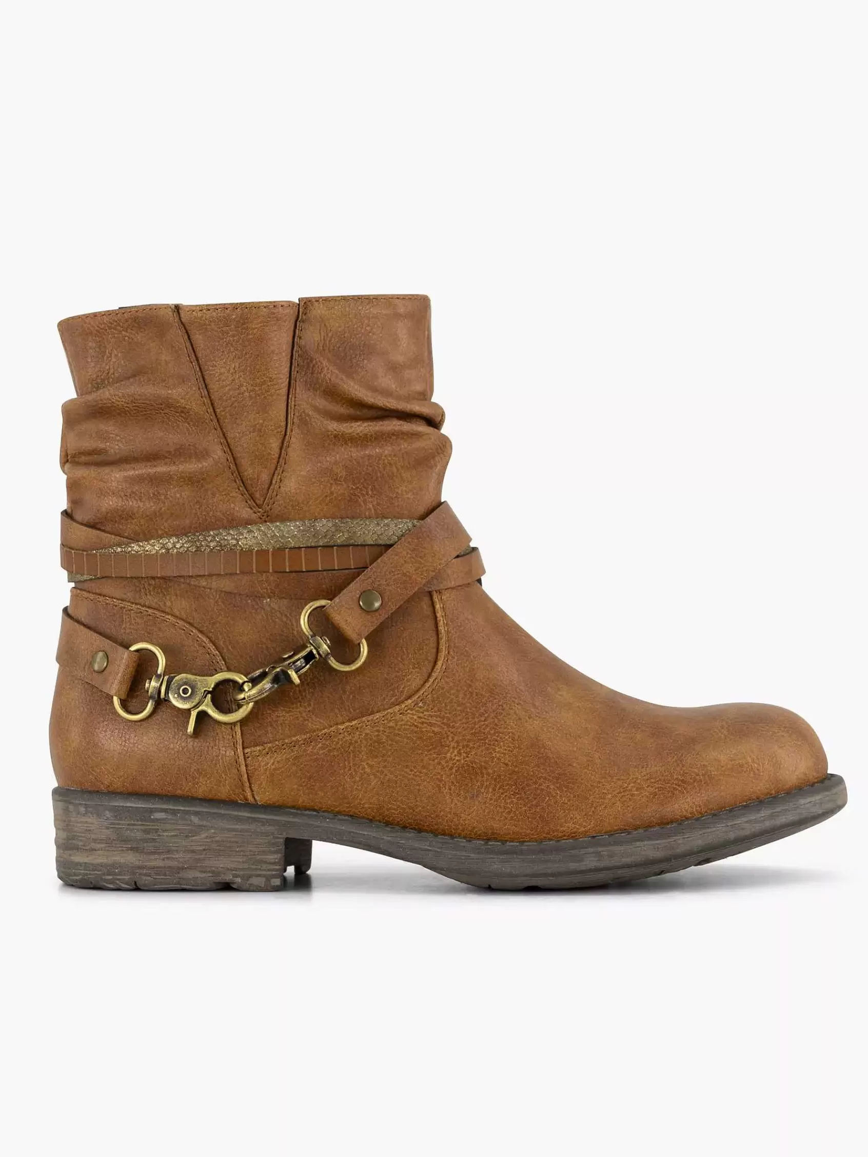 Graceland Enkellaarzen & Boots>E Enkellaars Sierband Bruin