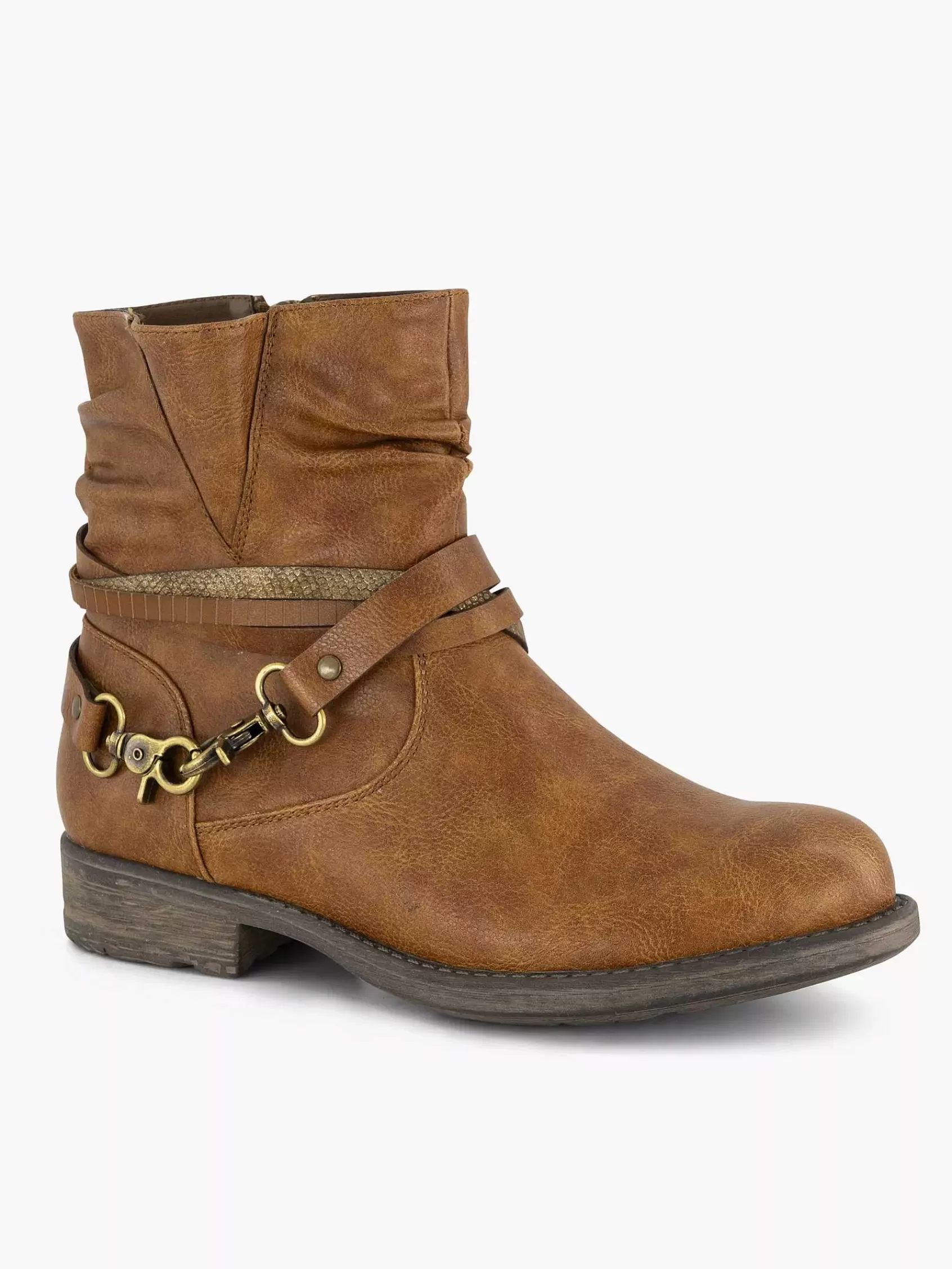 Graceland Enkellaarzen & Boots>E Enkellaars Sierband Bruin
