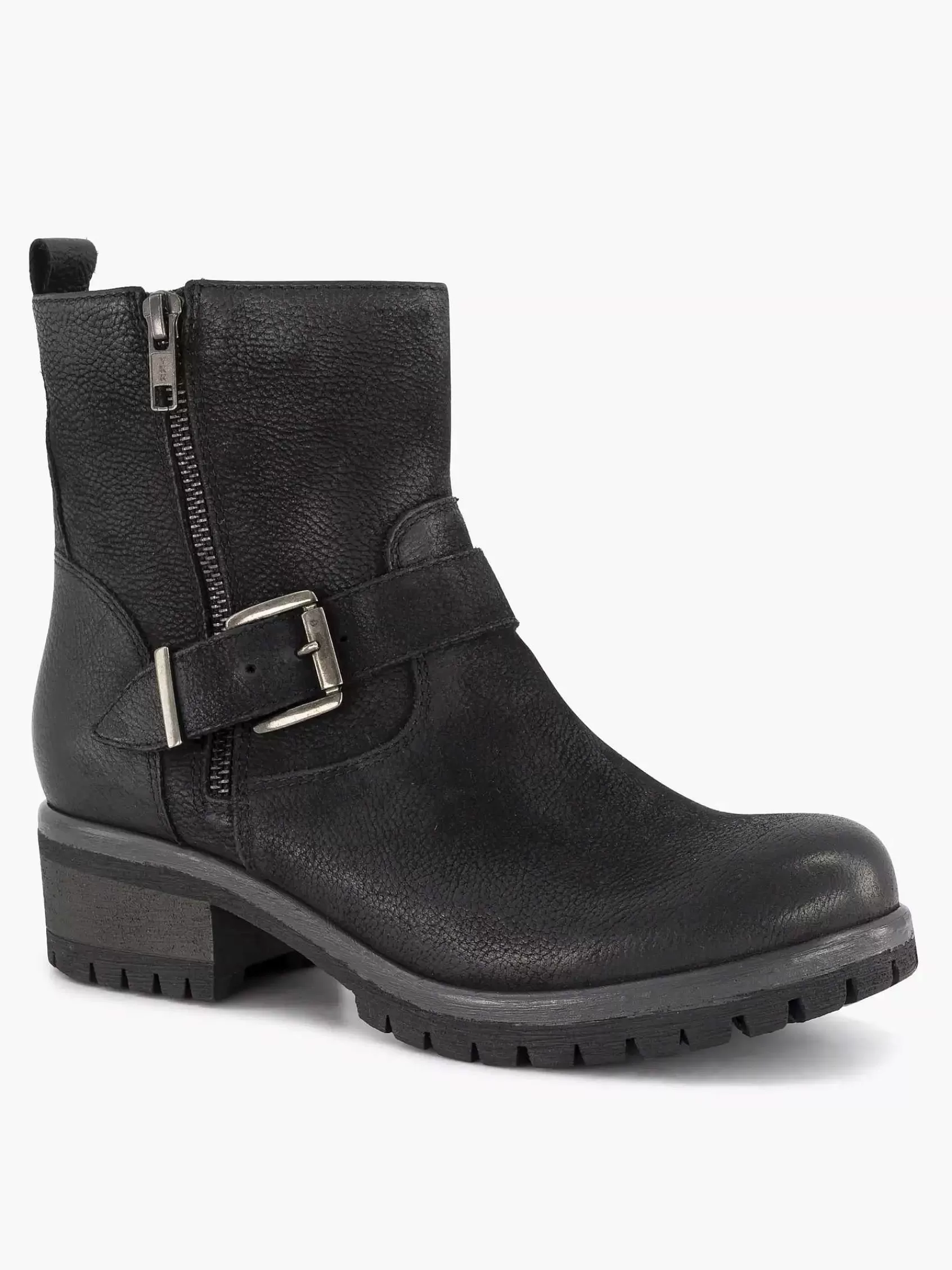 Landrover Enkellaarzen & Boots>E Leren Bikerboot Zwart