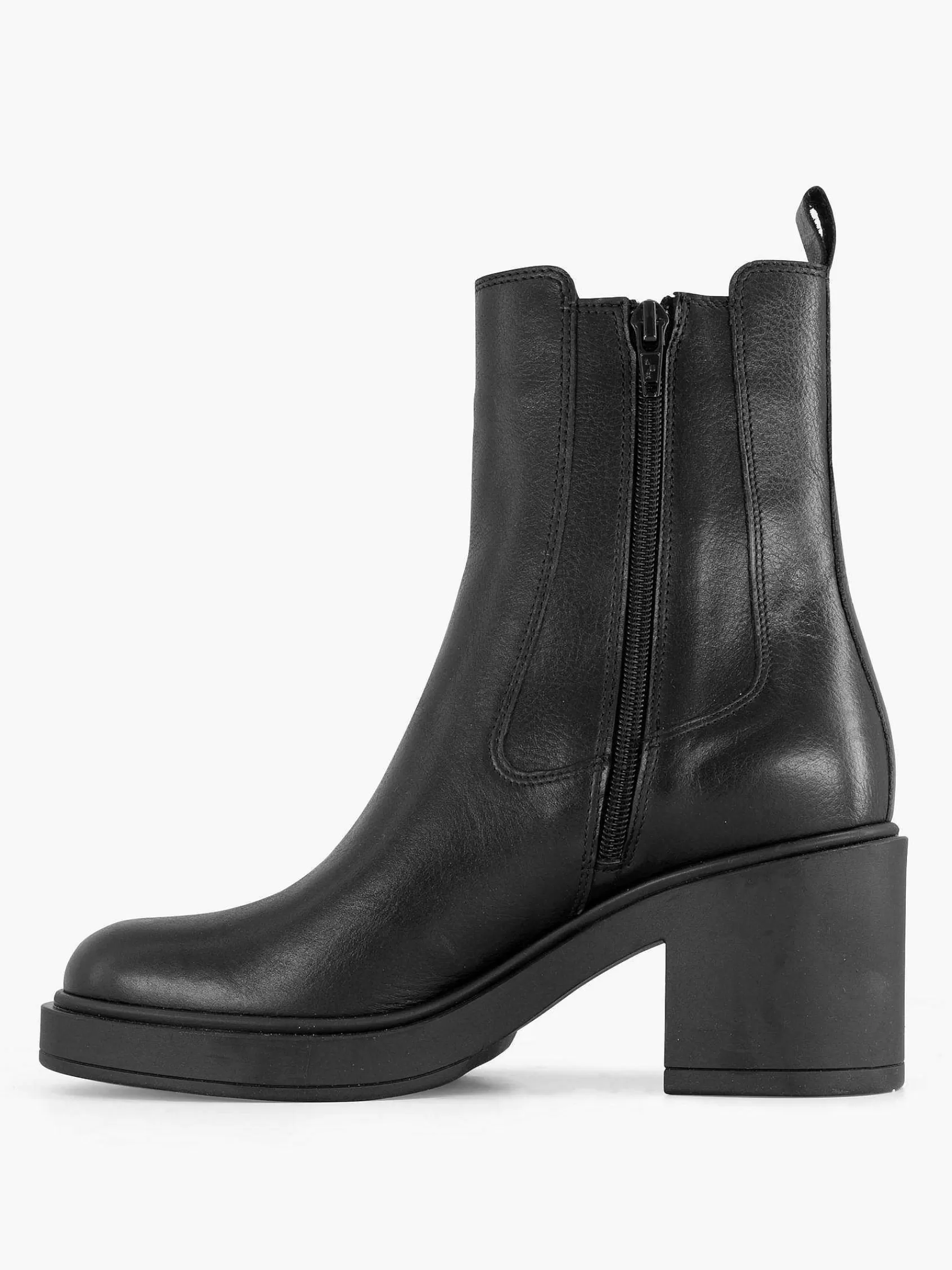 Oxmox Enkellaarzen & Boots>E Leren Chelsea Boot Hak Zwart
