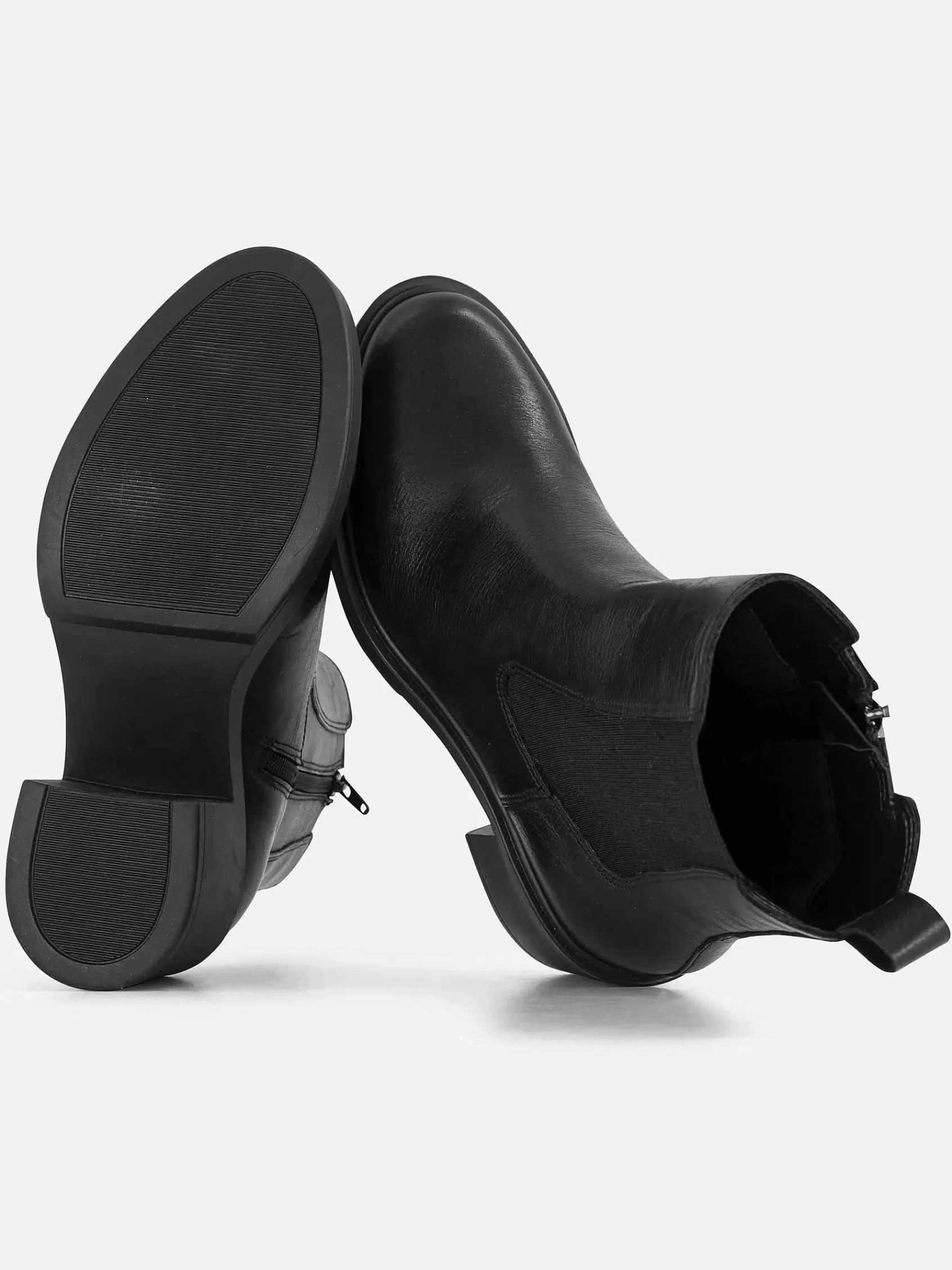 Oxmox Enkellaarzen & Boots>E Leren Chelsea Boot Hak Zwart