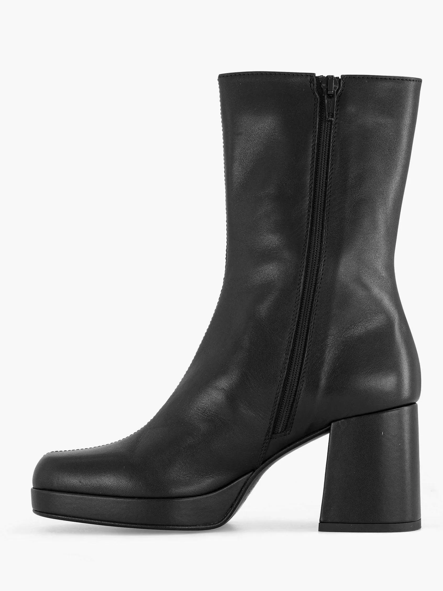 Oxmox Enkellaarzen & Boots>E Leren Enkellaars Hak Zwart