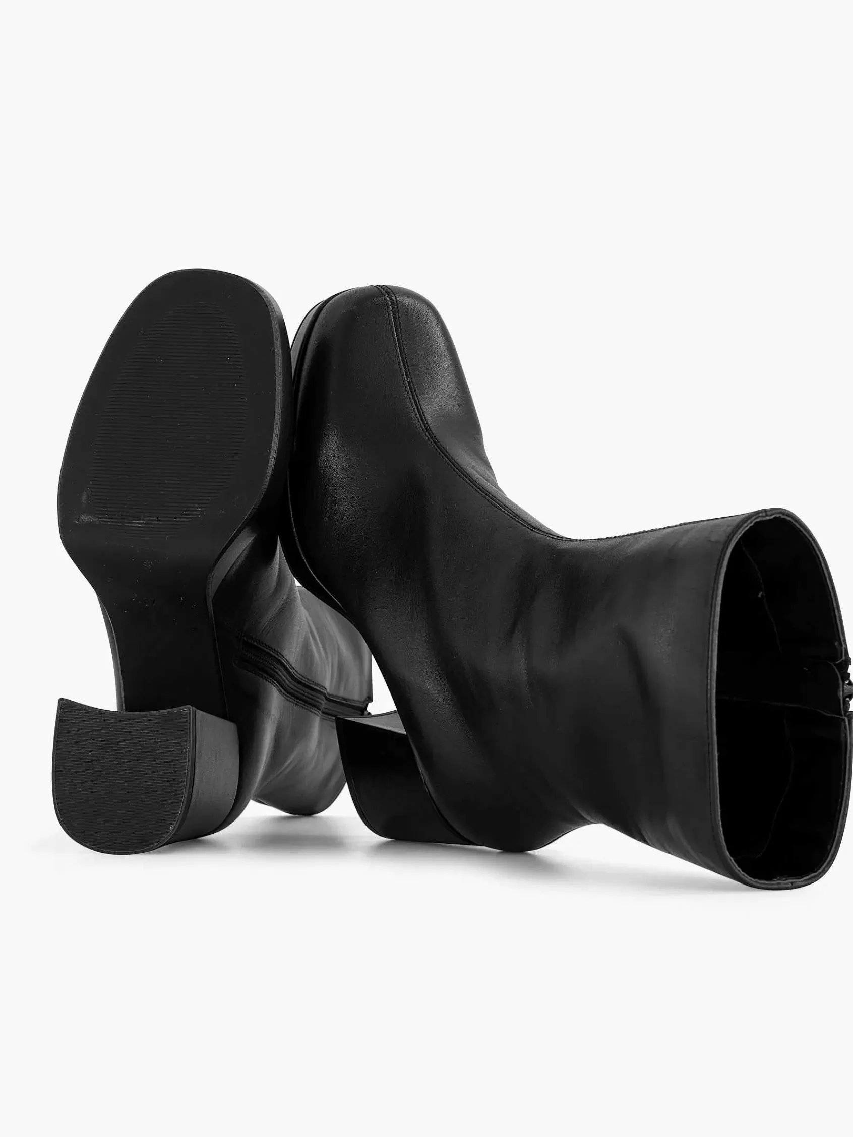 Oxmox Enkellaarzen & Boots>E Leren Enkellaars Hak Zwart
