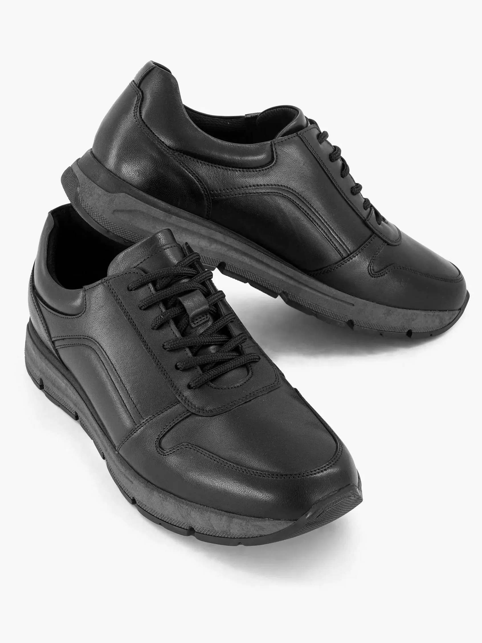 Gallus Sneakers>E Leren Sneaker Zwart