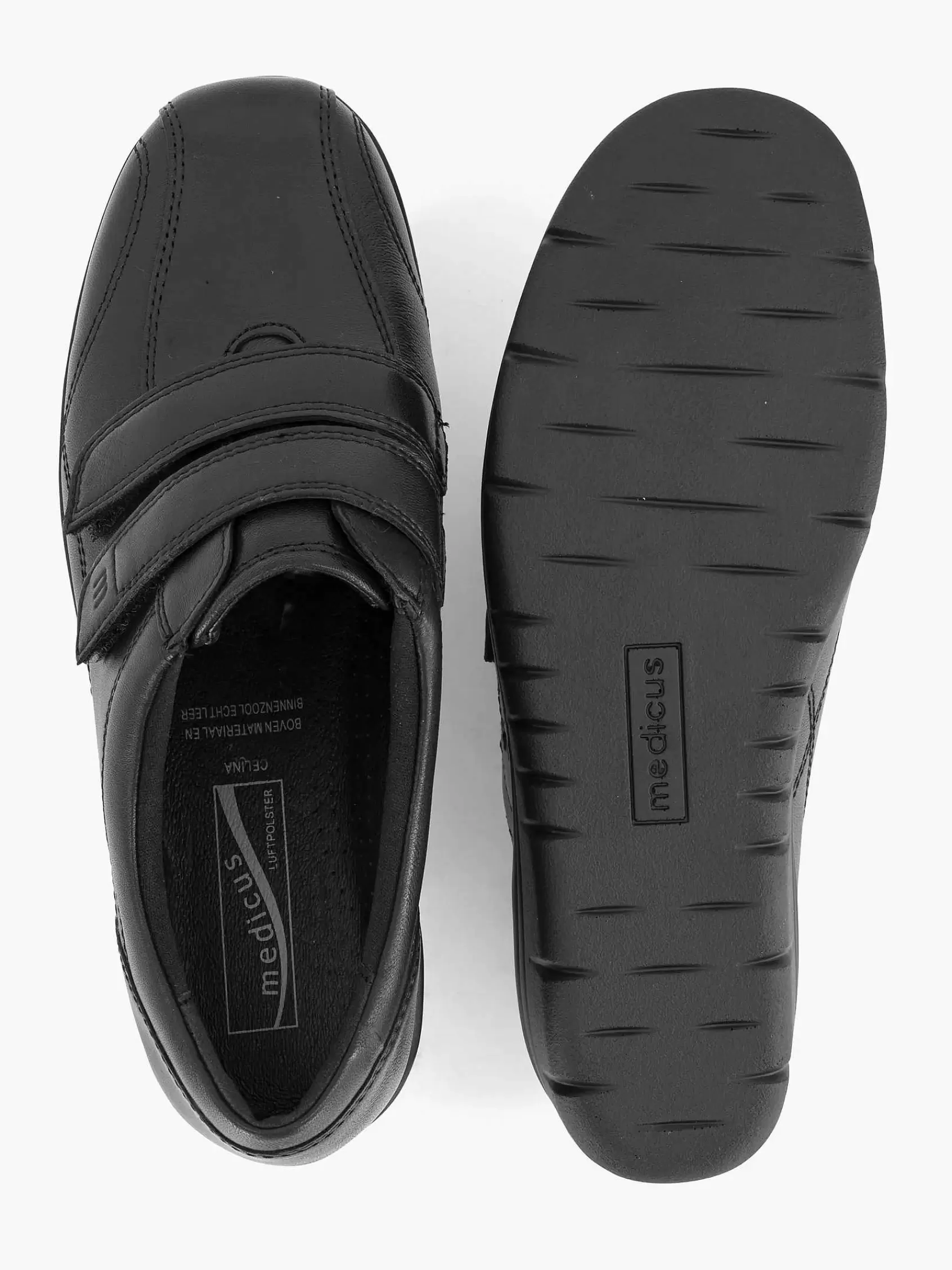 Medicus Comfort>E Leren Sneaker Klittenband Zwart
