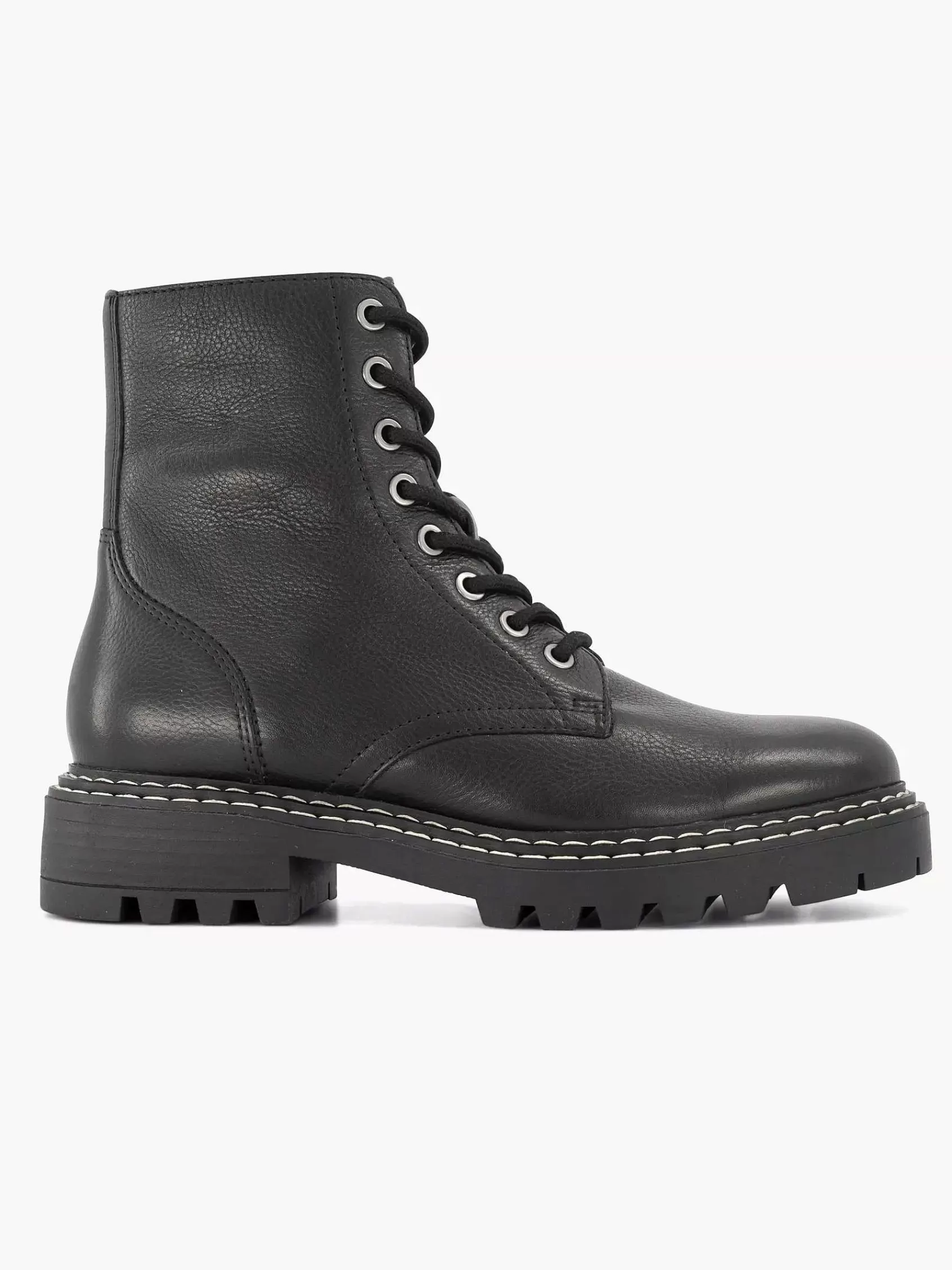 5th Avenue Enkellaarzen & Boots>E Leren Veterboot Zwart