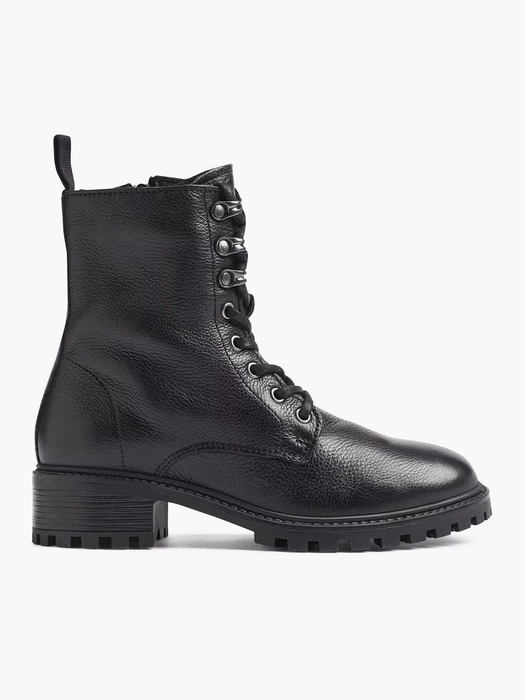 5th Avenue Enkellaarzen & Boots>E Leren Veterboot Zwart