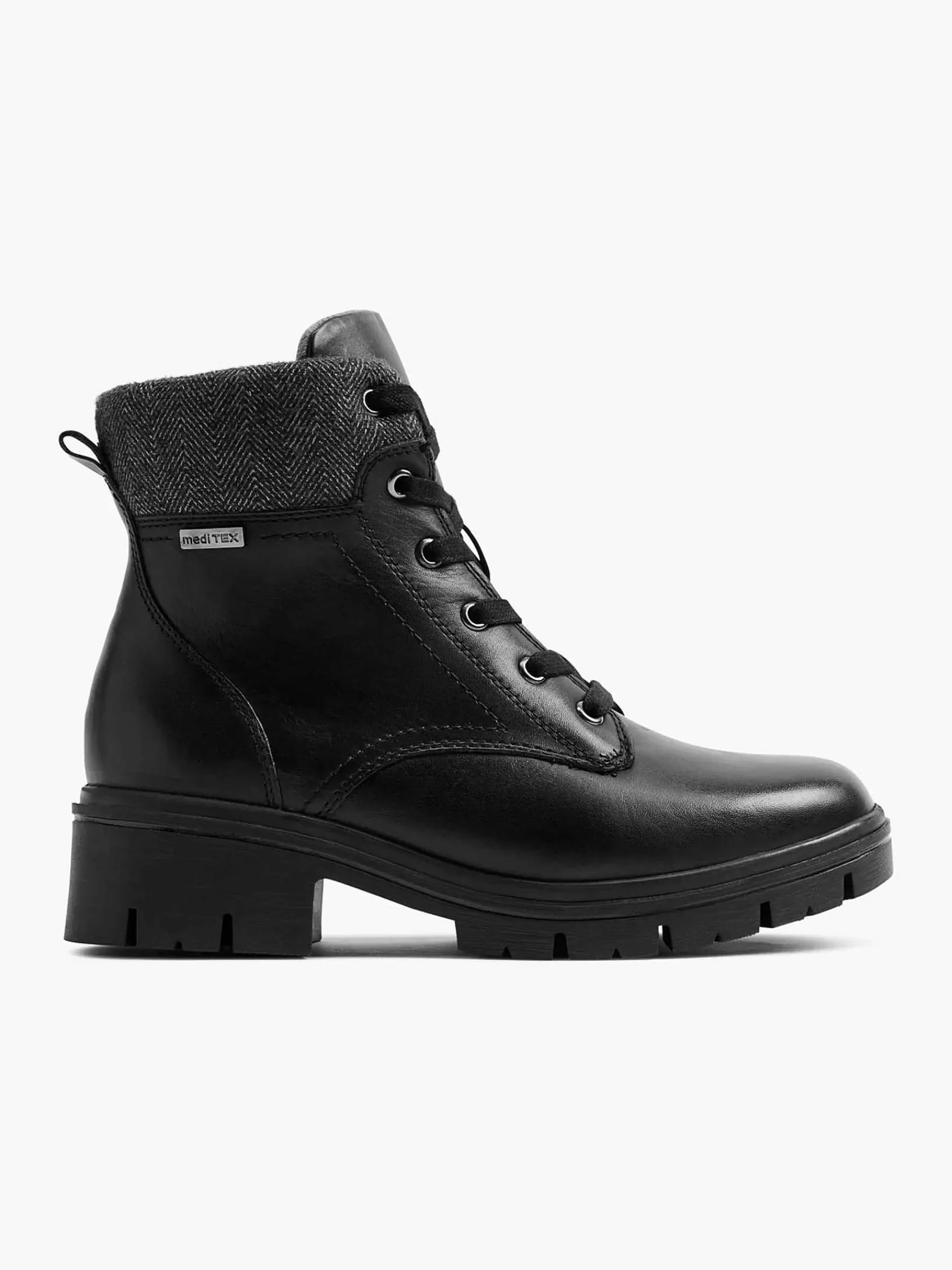 Medicus Comfort>E Leren Veterboot Zwart
