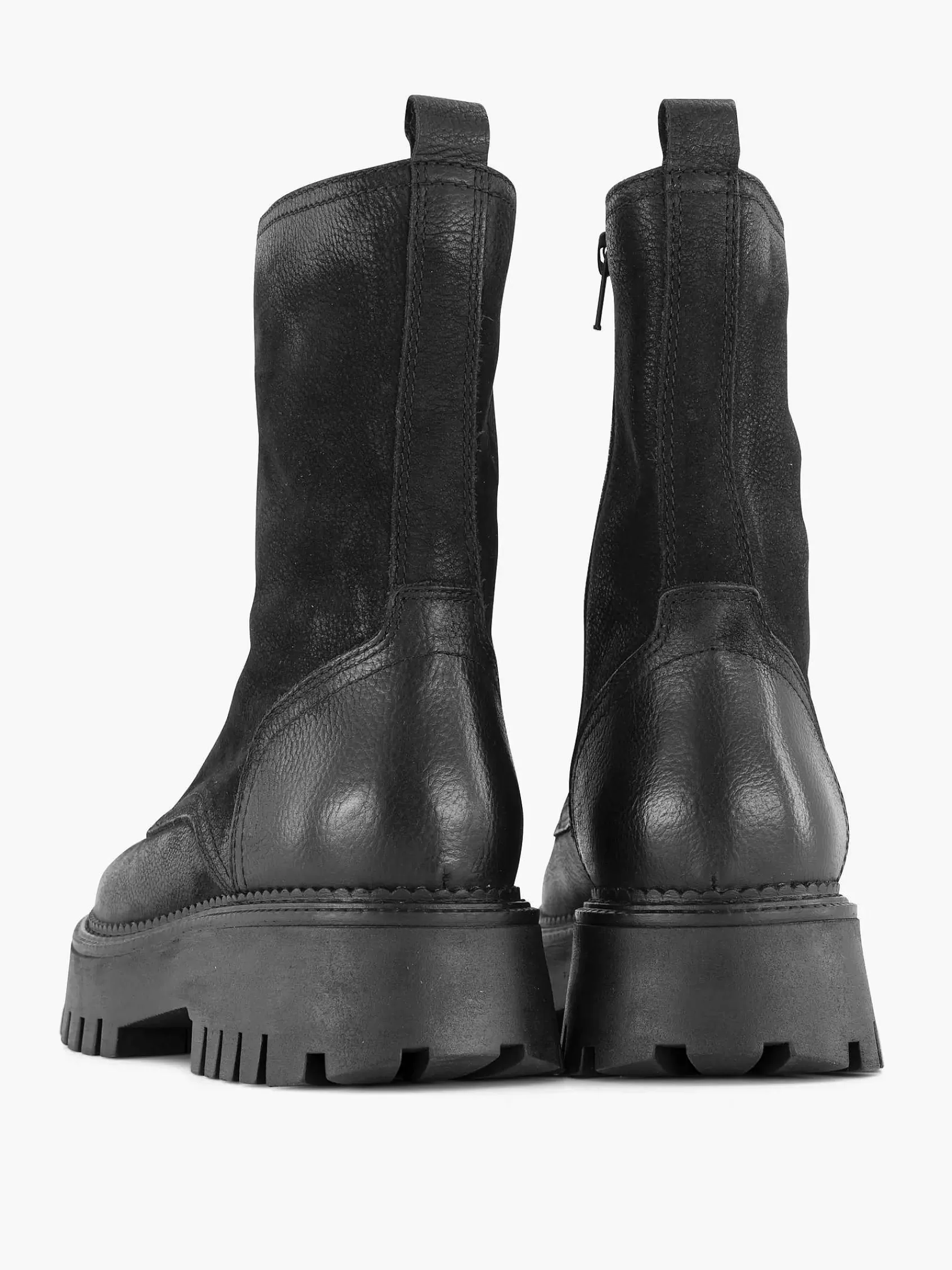 Oxmox Enkellaarzen & Boots>E Leren Veterboot Zwart