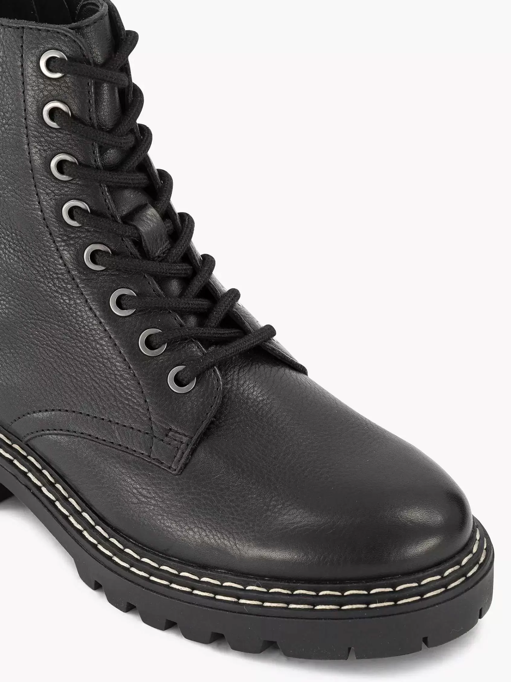 5th Avenue Enkellaarzen & Boots>E Leren Veterboot Zwart