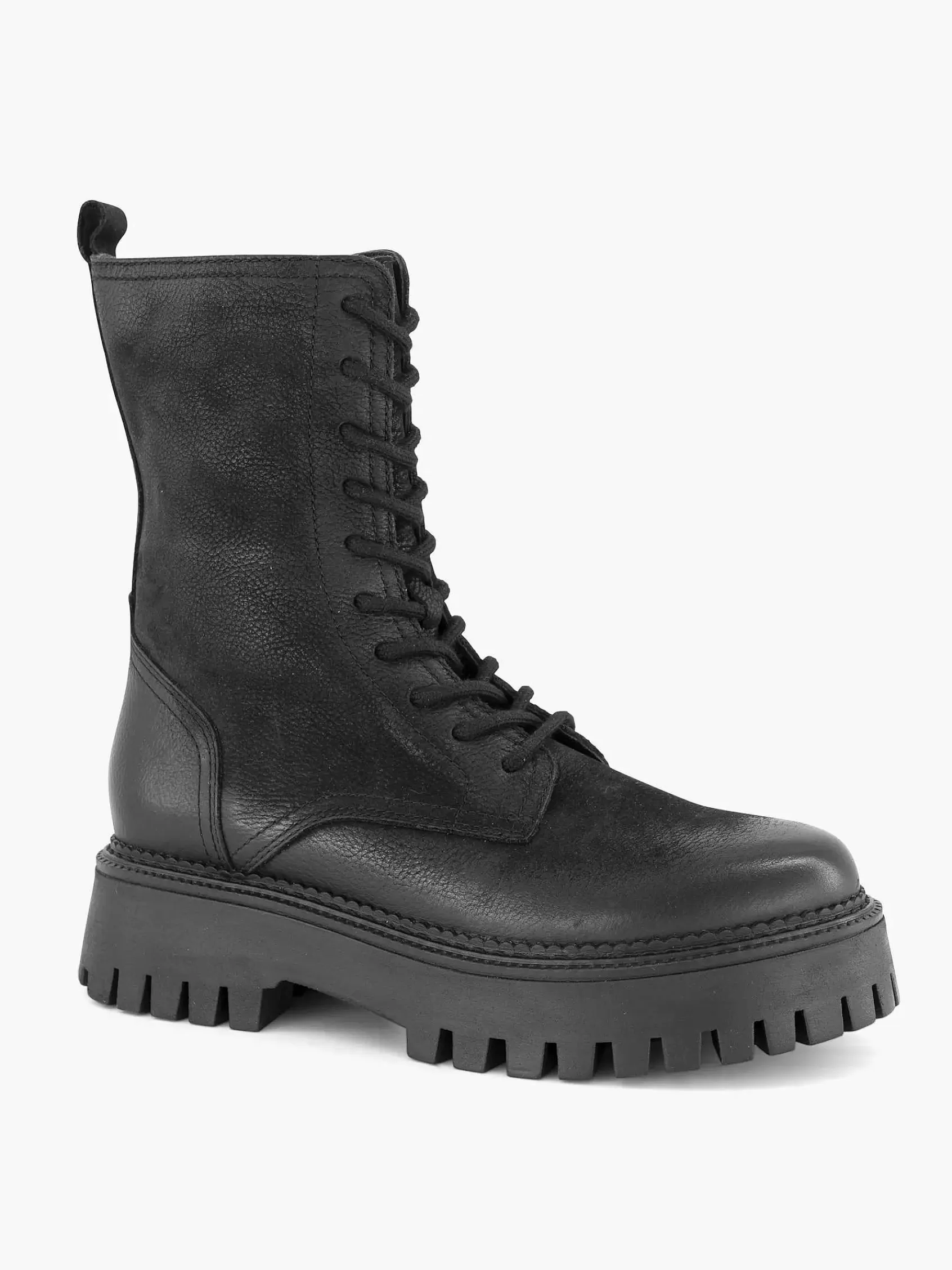 Oxmox Enkellaarzen & Boots>E Leren Veterboot Zwart