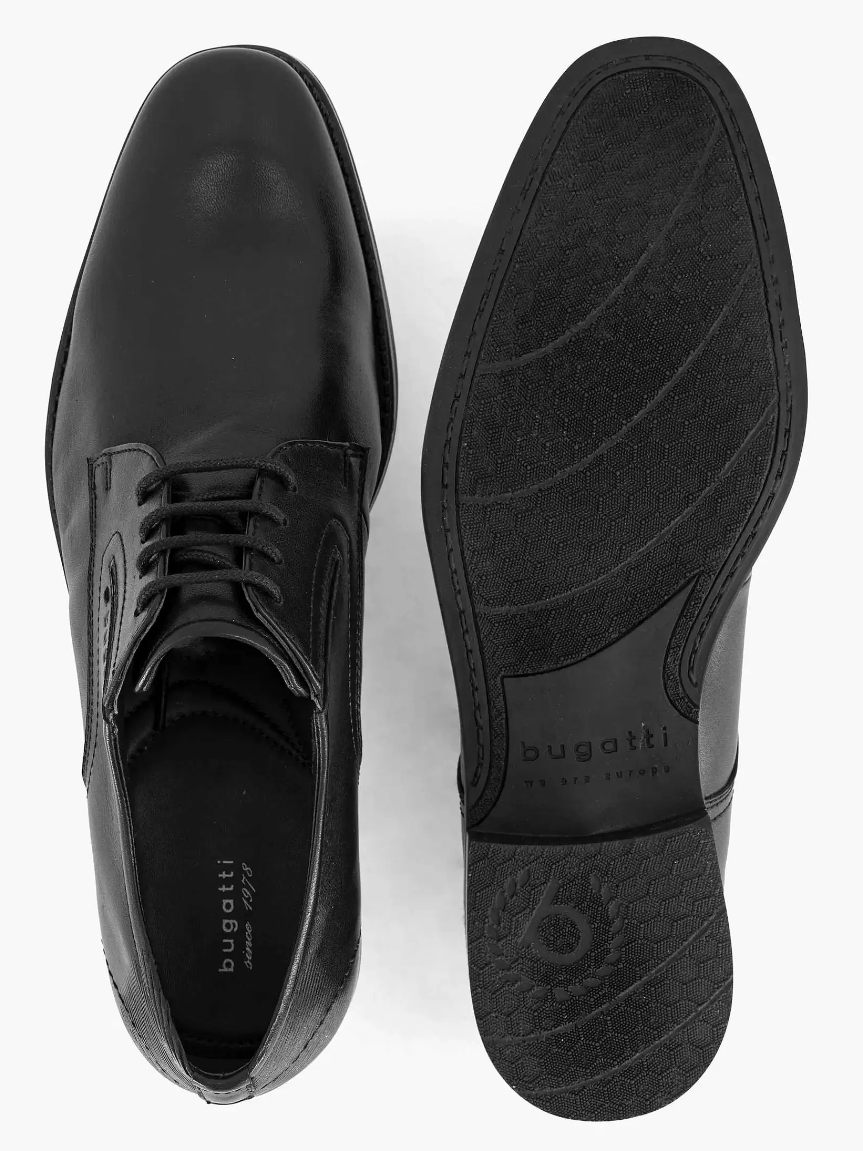 Bugatti Geklede Schoenen>E Leren Veterschoen Zwart
