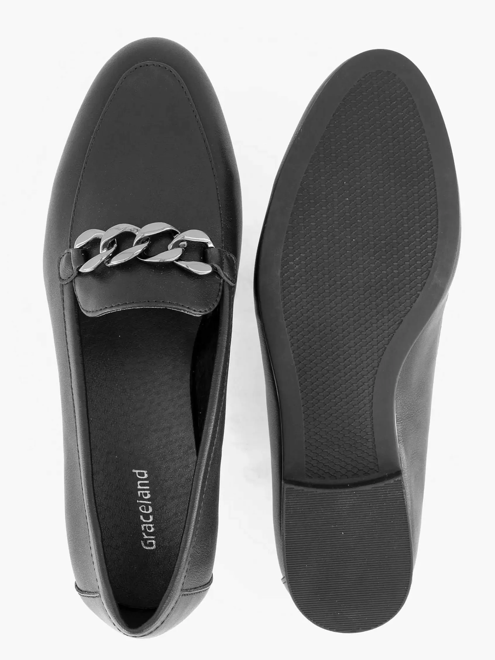 Graceland Instappers>E Loafer Sierketting Zwart