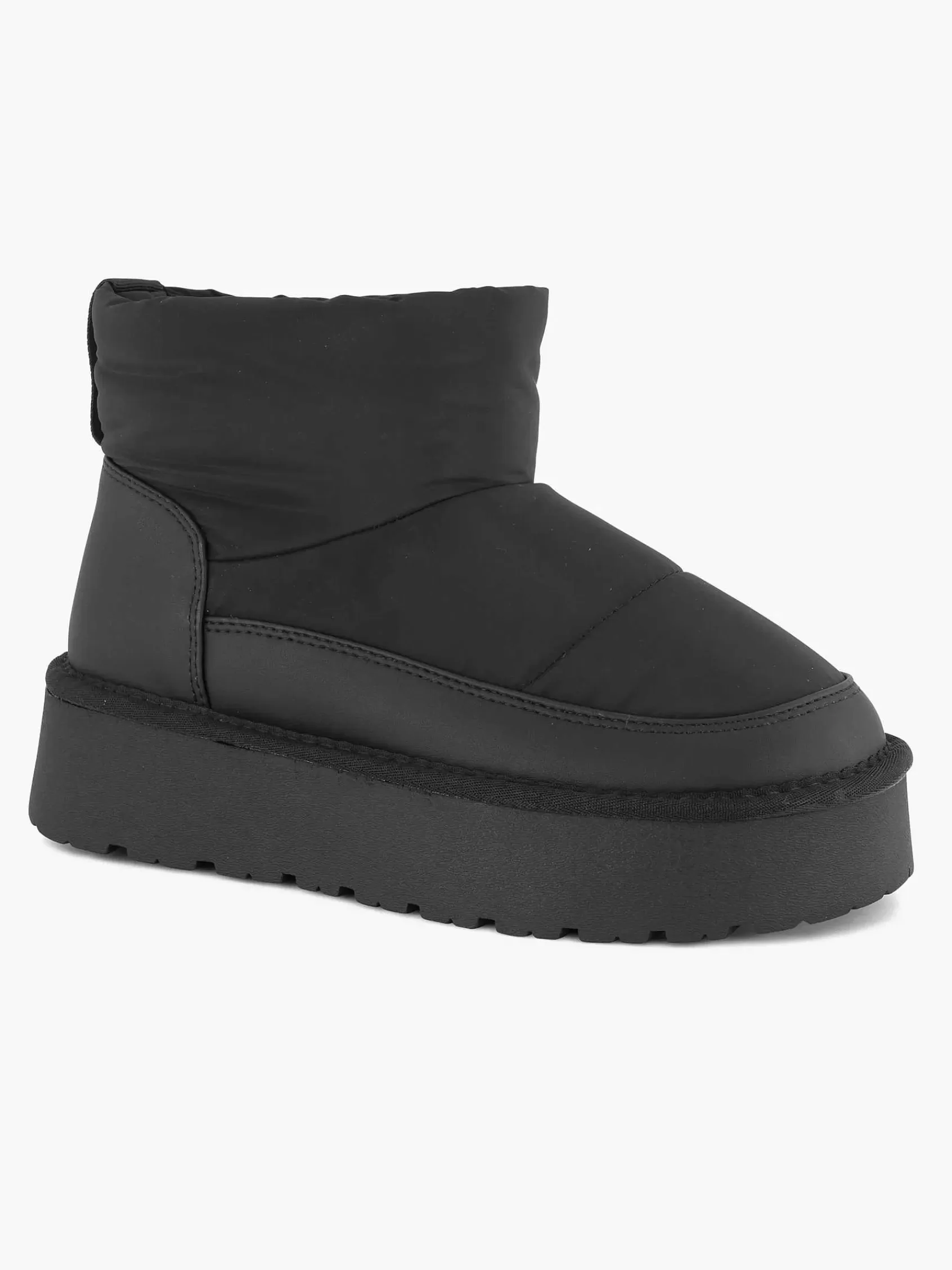 Graceland Enkellaarzen & Boots>E Platform Enkelboot Gevoerd Zwart