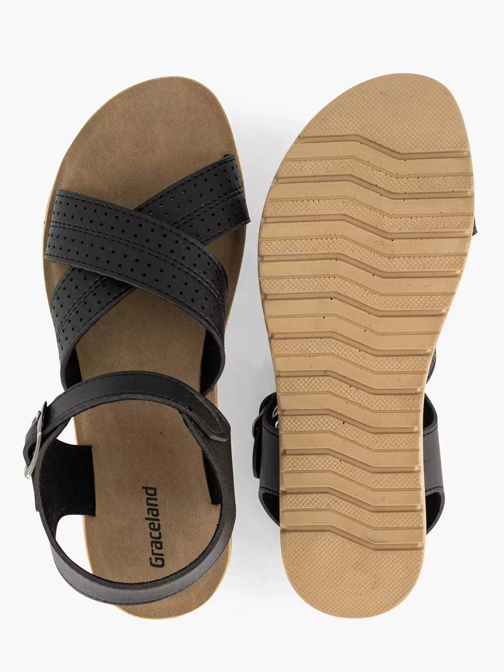 Graceland Sandalen>E Platform Sandaal Zwart