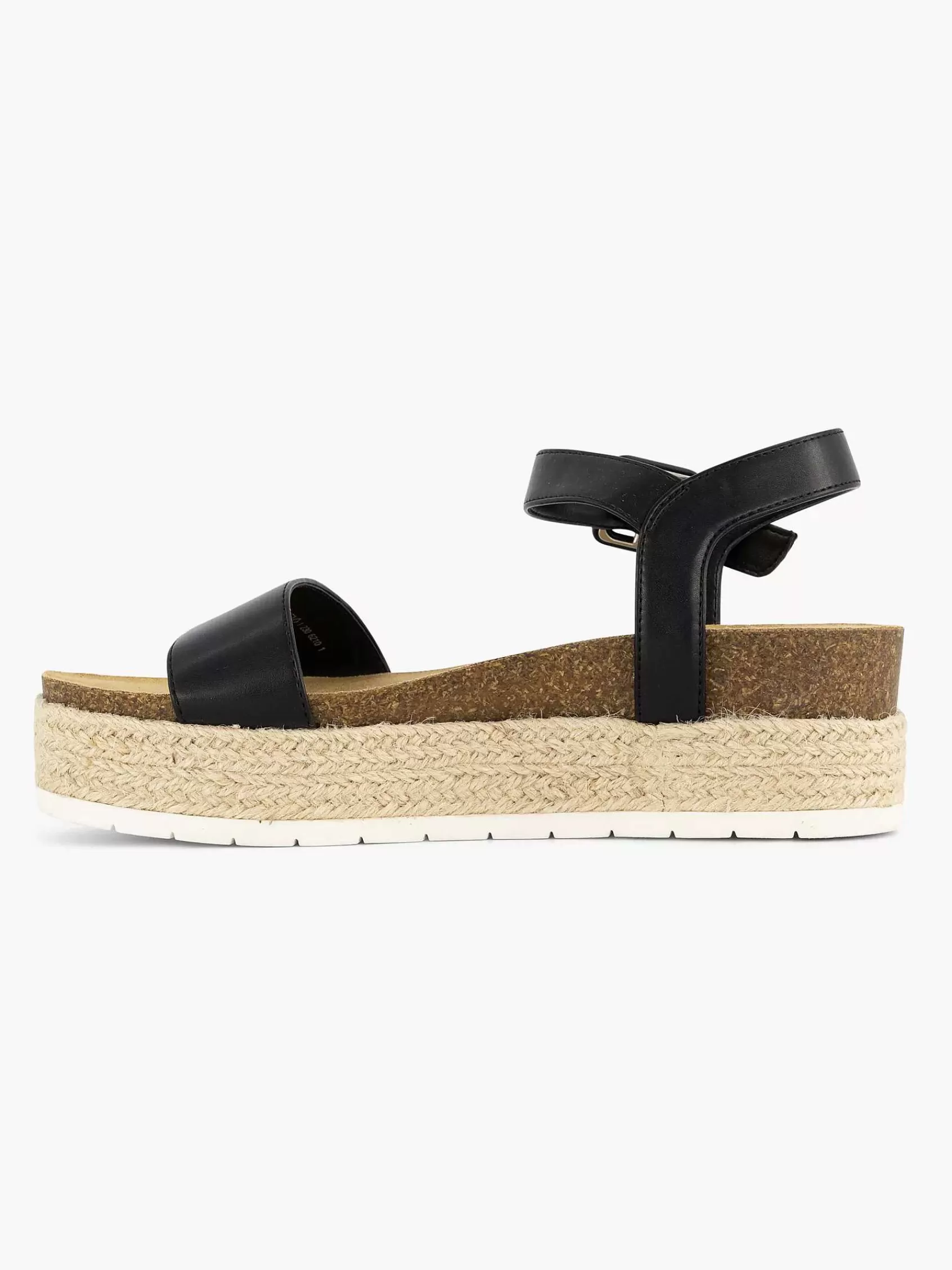 Graceland Sandalen>E Platform Sandaal Touw Zwart