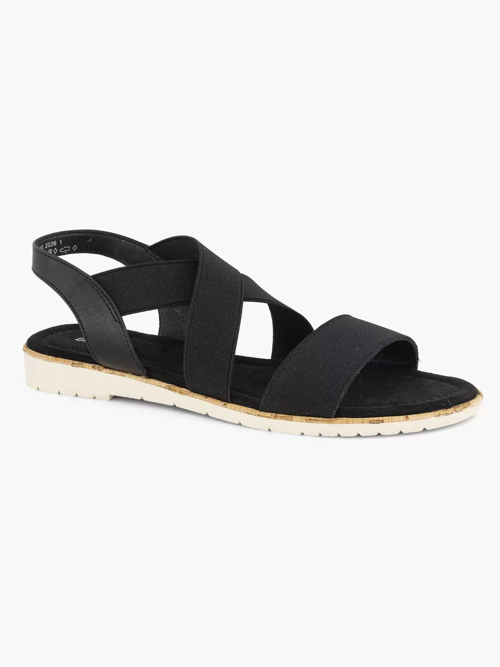 Graceland Sandalen>E Sandaal Elastiek Zwart