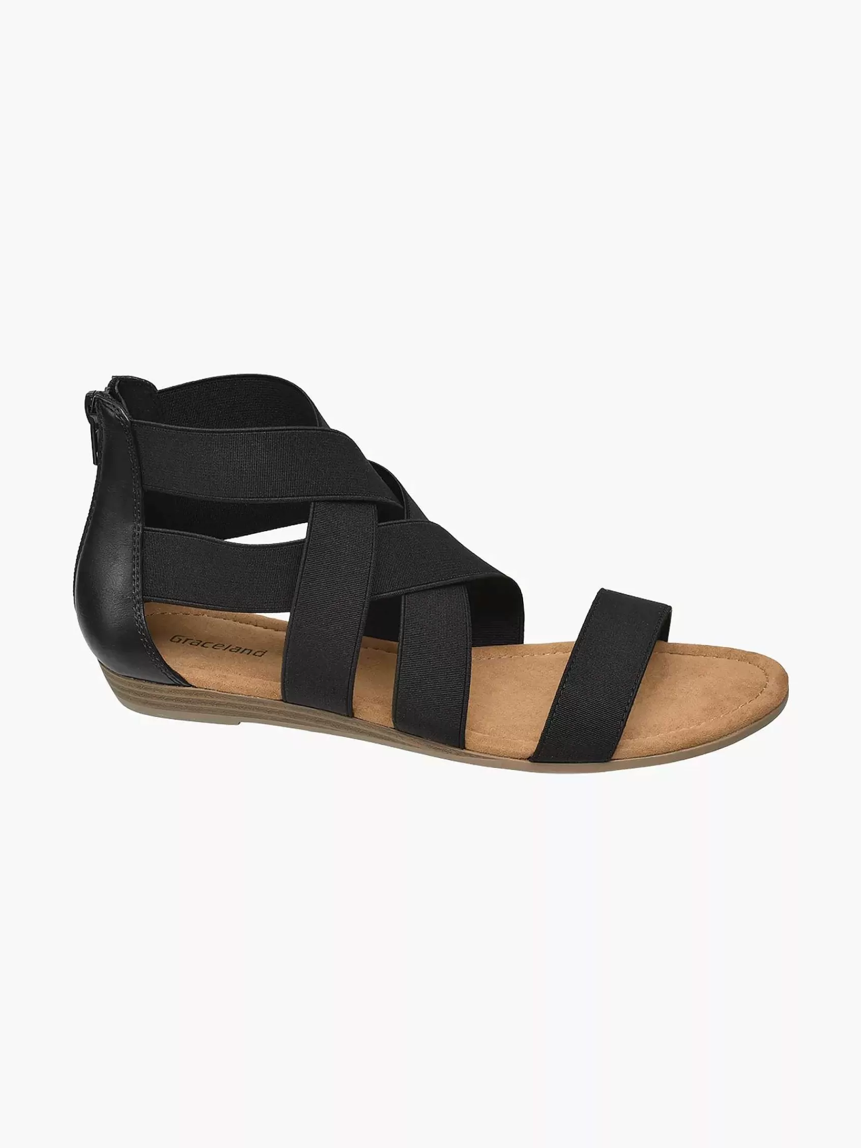 Graceland Sandalen>E Sandaal Elastisch Zwart