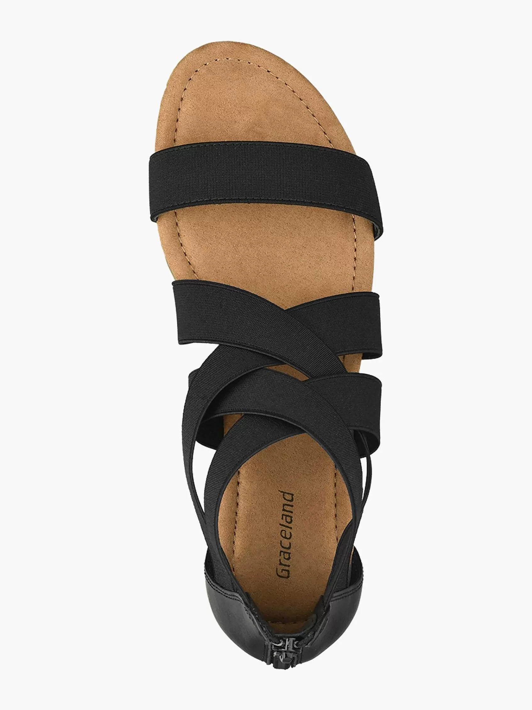 Graceland Sandalen>E Sandaal Elastisch Zwart