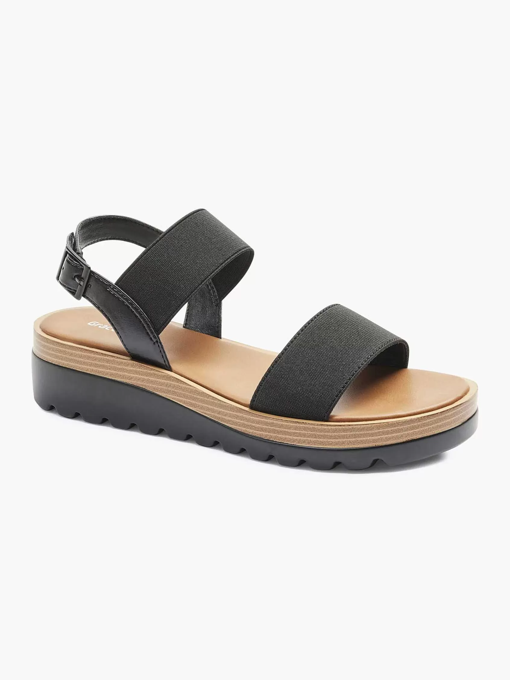 Graceland Sandalen>E Sandaal Elastisch Zwart