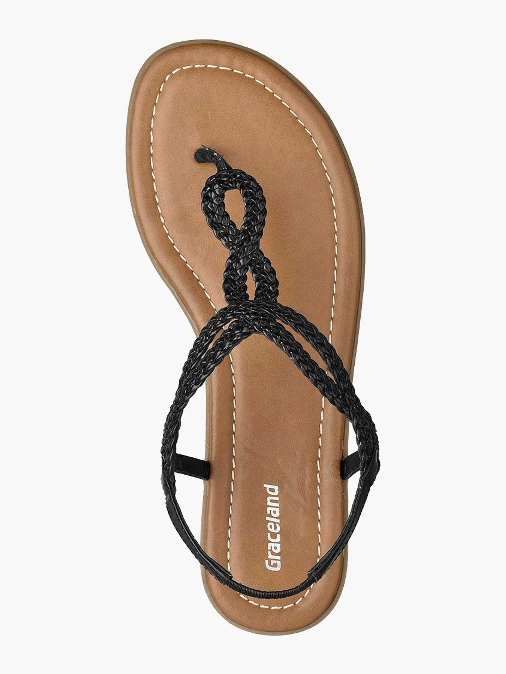Graceland Sandalen>E Sandaal Geweven Zwart