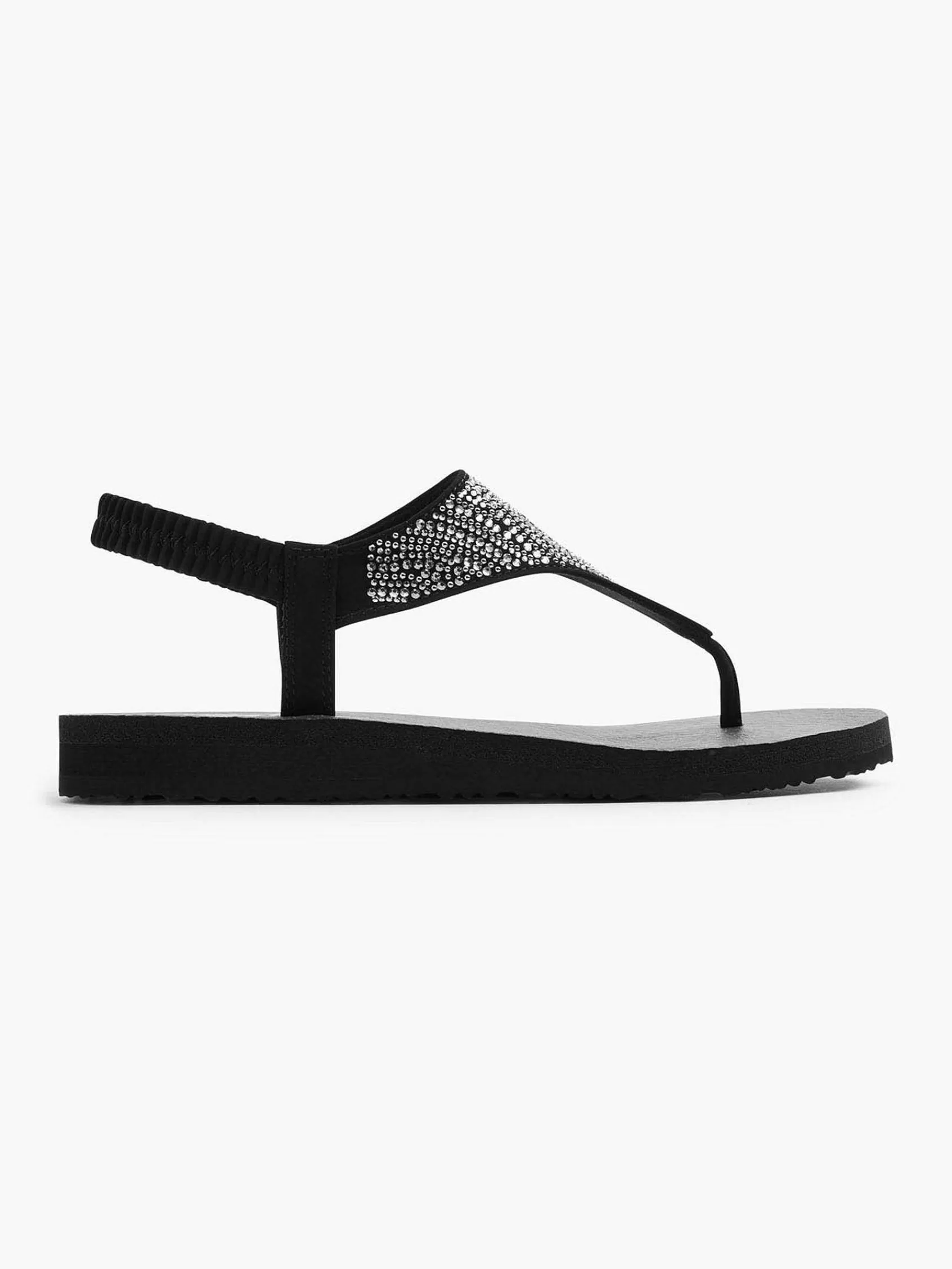 Skechers Sandalen>E Sandaal Steentjes Zwart