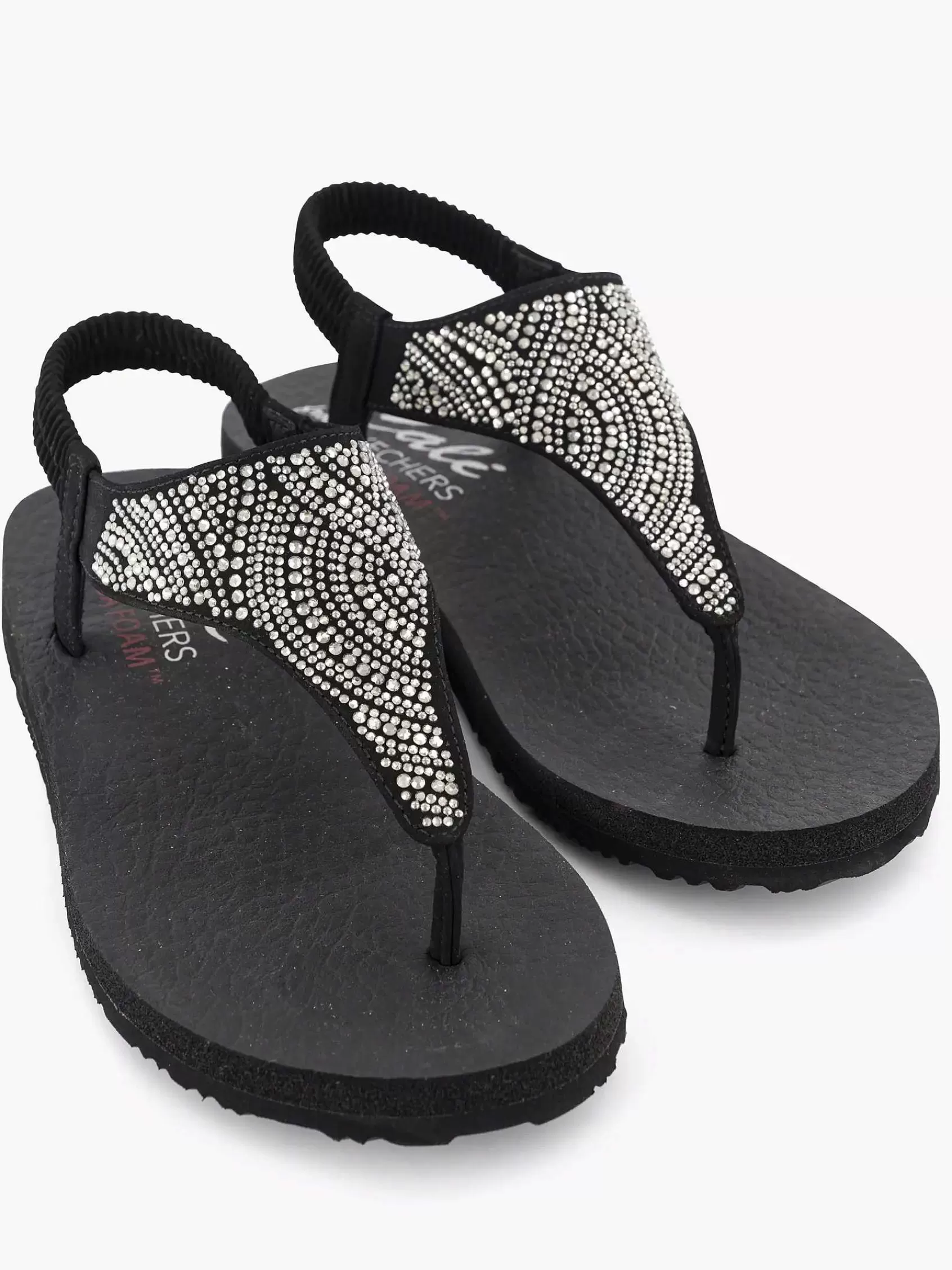 Skechers Sandalen>E Sandaal Steentjes Zwart