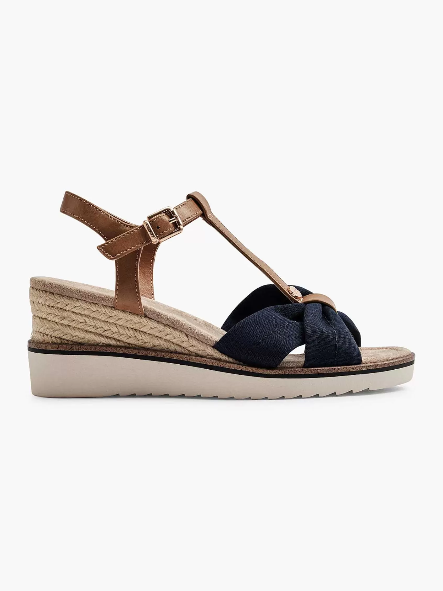 Esprit Sandalen>E Sandalette Sleehak Donkerblauw