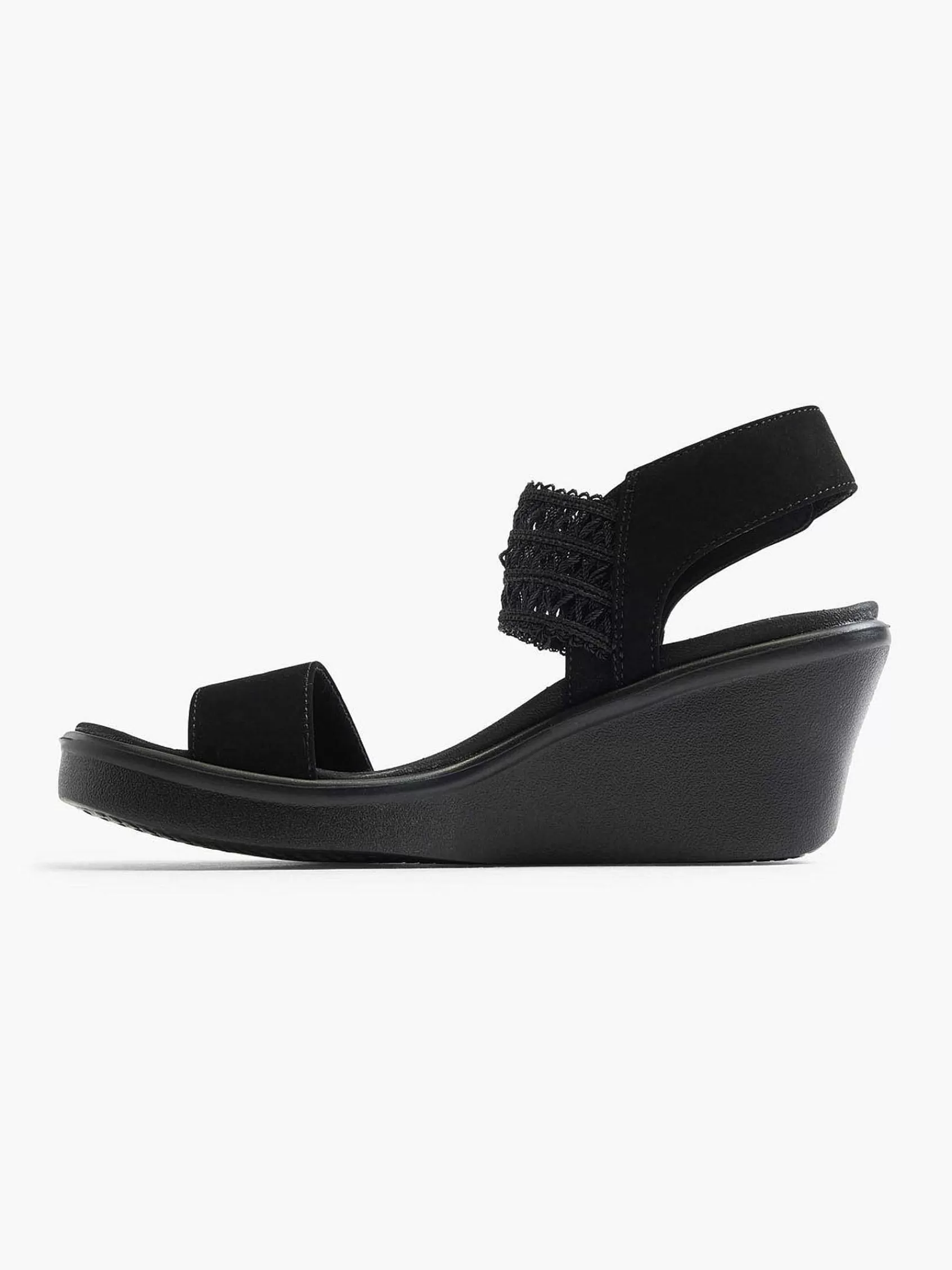 Skechers Sandalen>E Sandalette Sleehak Zwart