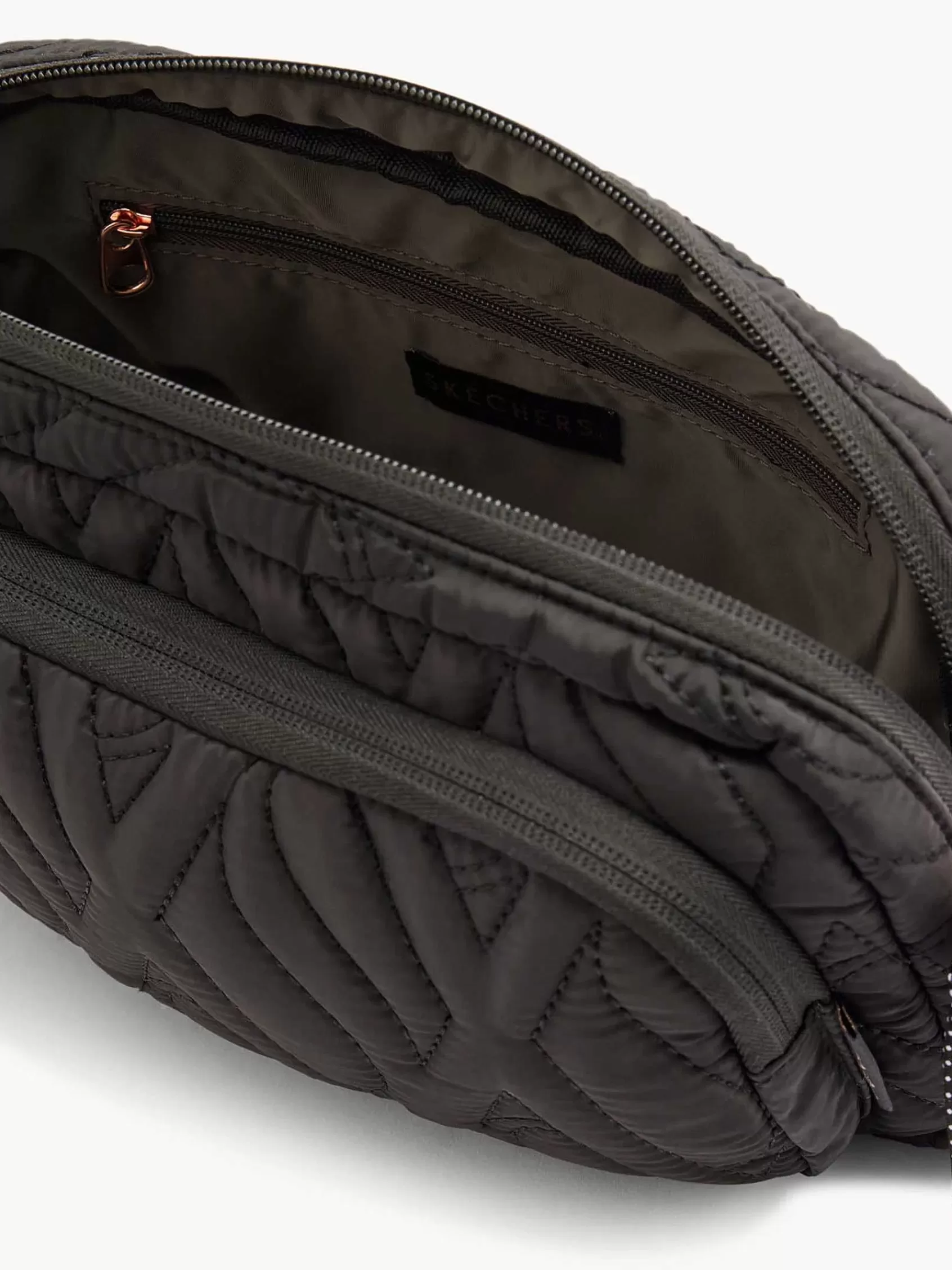 Skechers Tassen>E Schoudertas Doorgestikt Zwart
