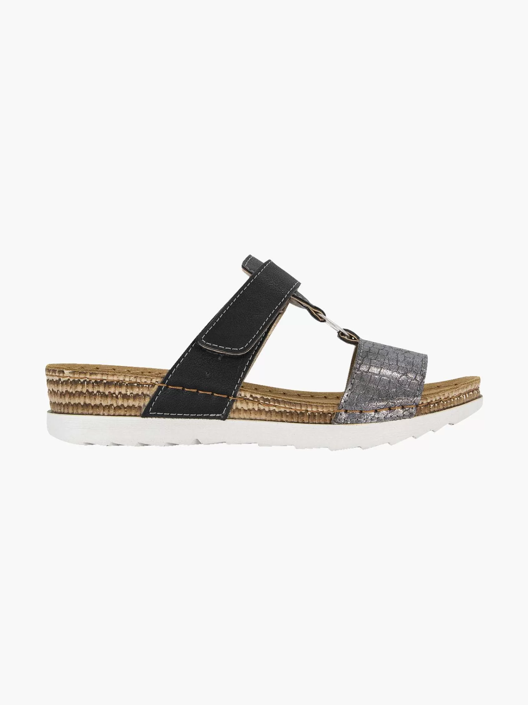 Easy Street Slippers>E Slipper Leren Voetbed Zwart