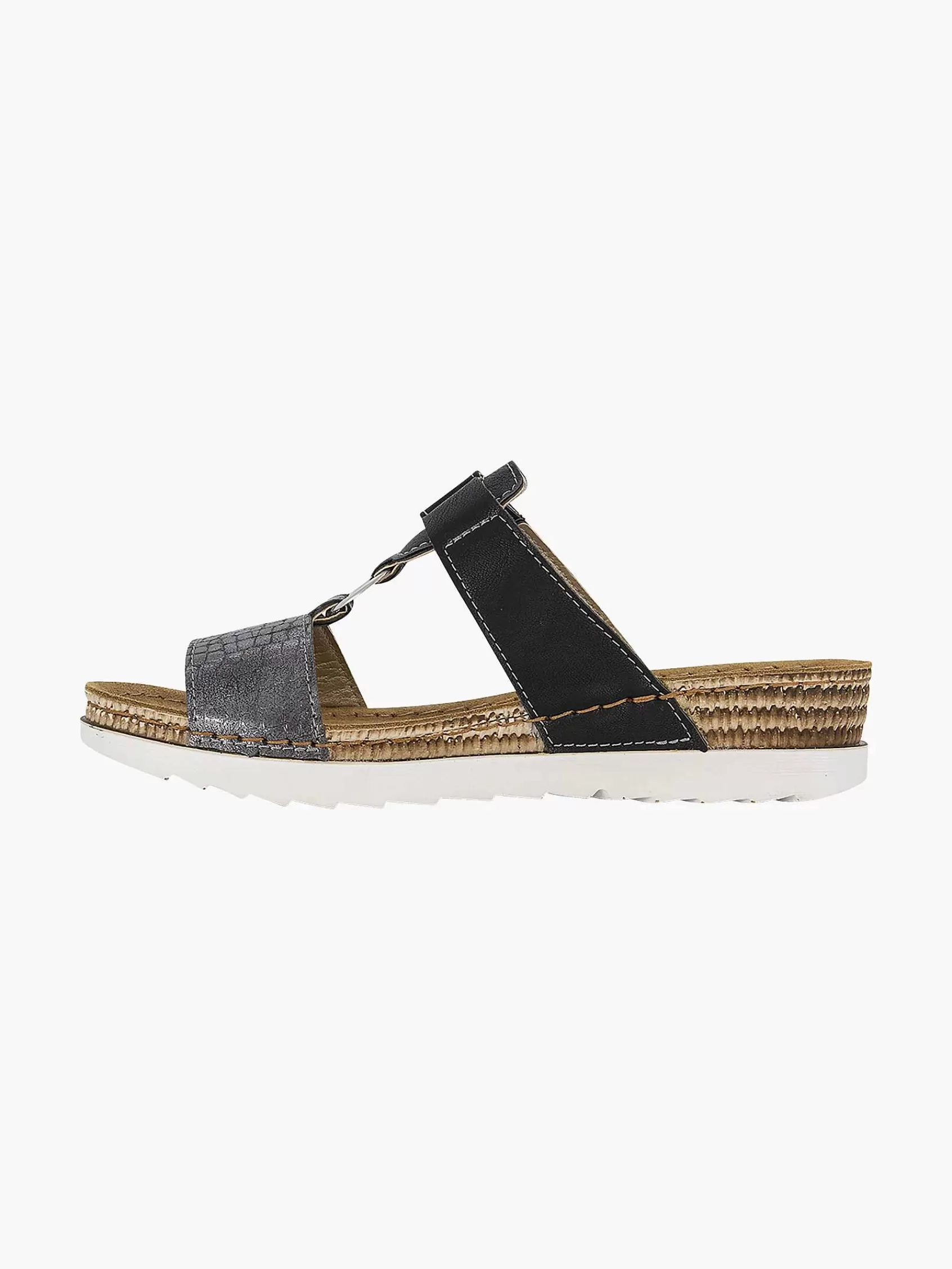 Easy Street Slippers>E Slipper Leren Voetbed Zwart