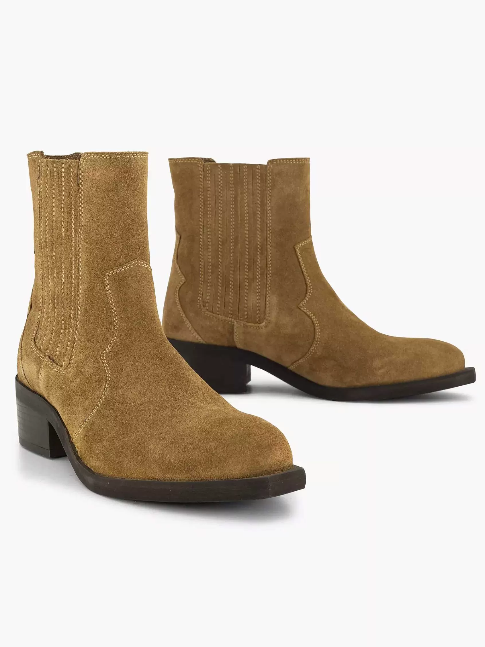 Oxmox Enkellaarzen & Boots>E Suede Enkellaars Bruin