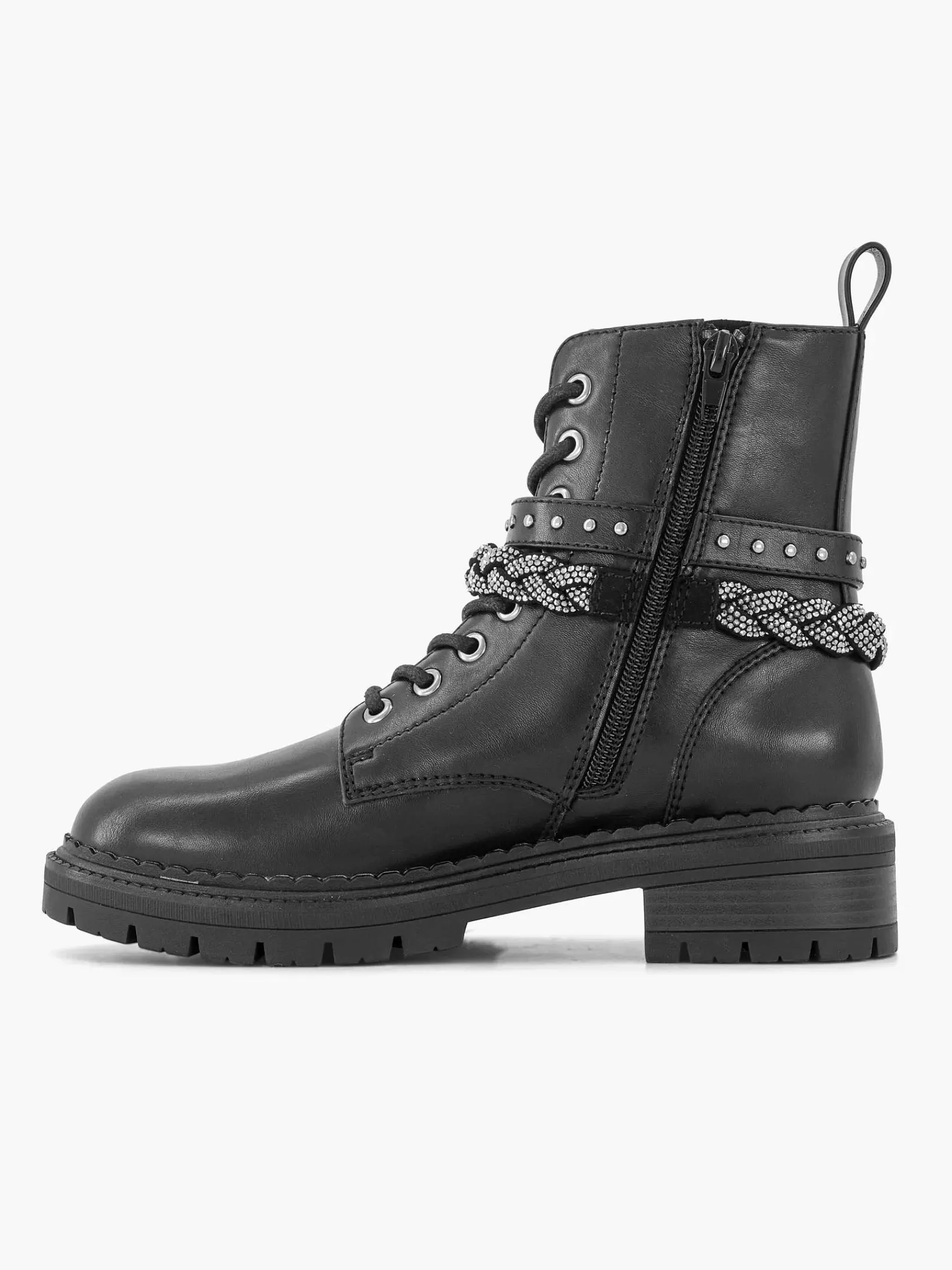 Graceland Enkellaarzen & Boots>E Veterboot Zwart
