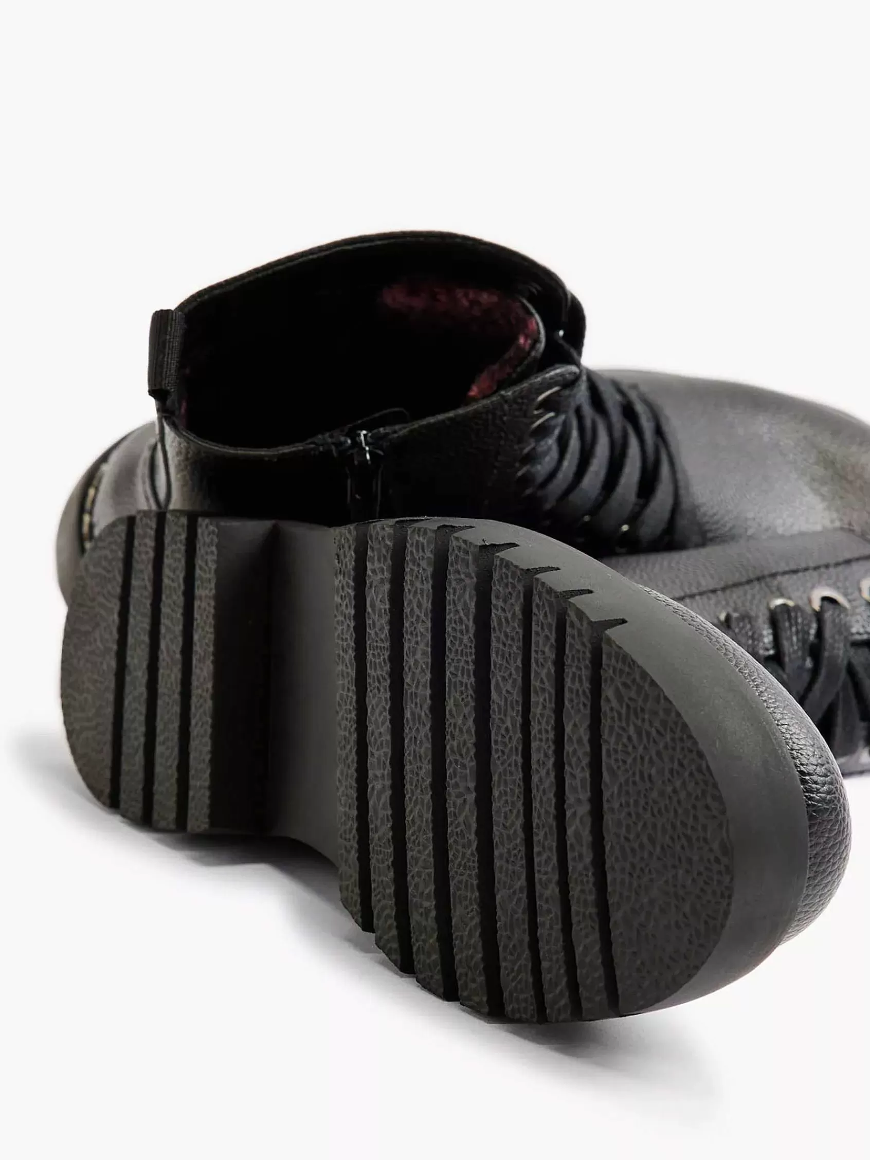 Graceland Enkellaarzen & Boots>E Veterboot Zwart