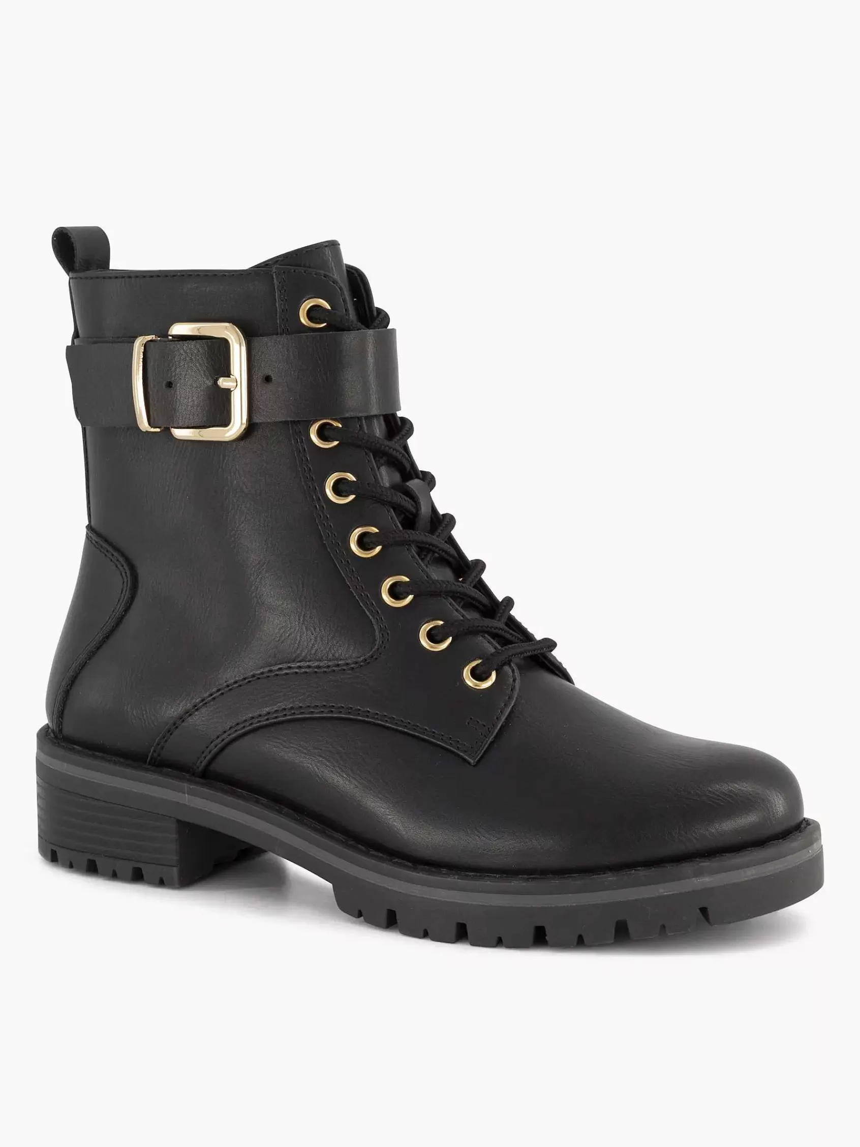 Graceland Enkellaarzen & Boots>E Veterboot Zwart