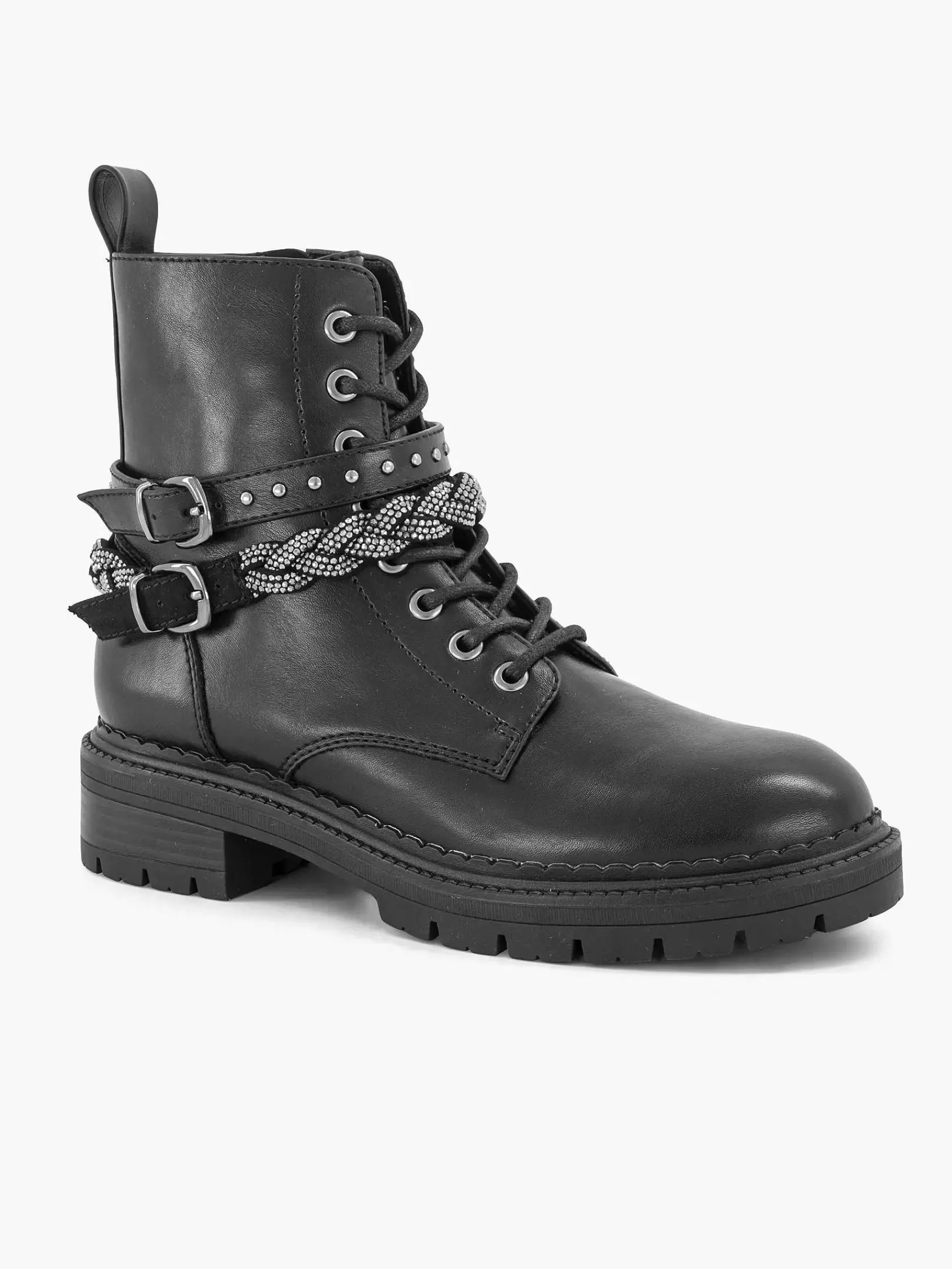 Graceland Enkellaarzen & Boots>E Veterboot Zwart