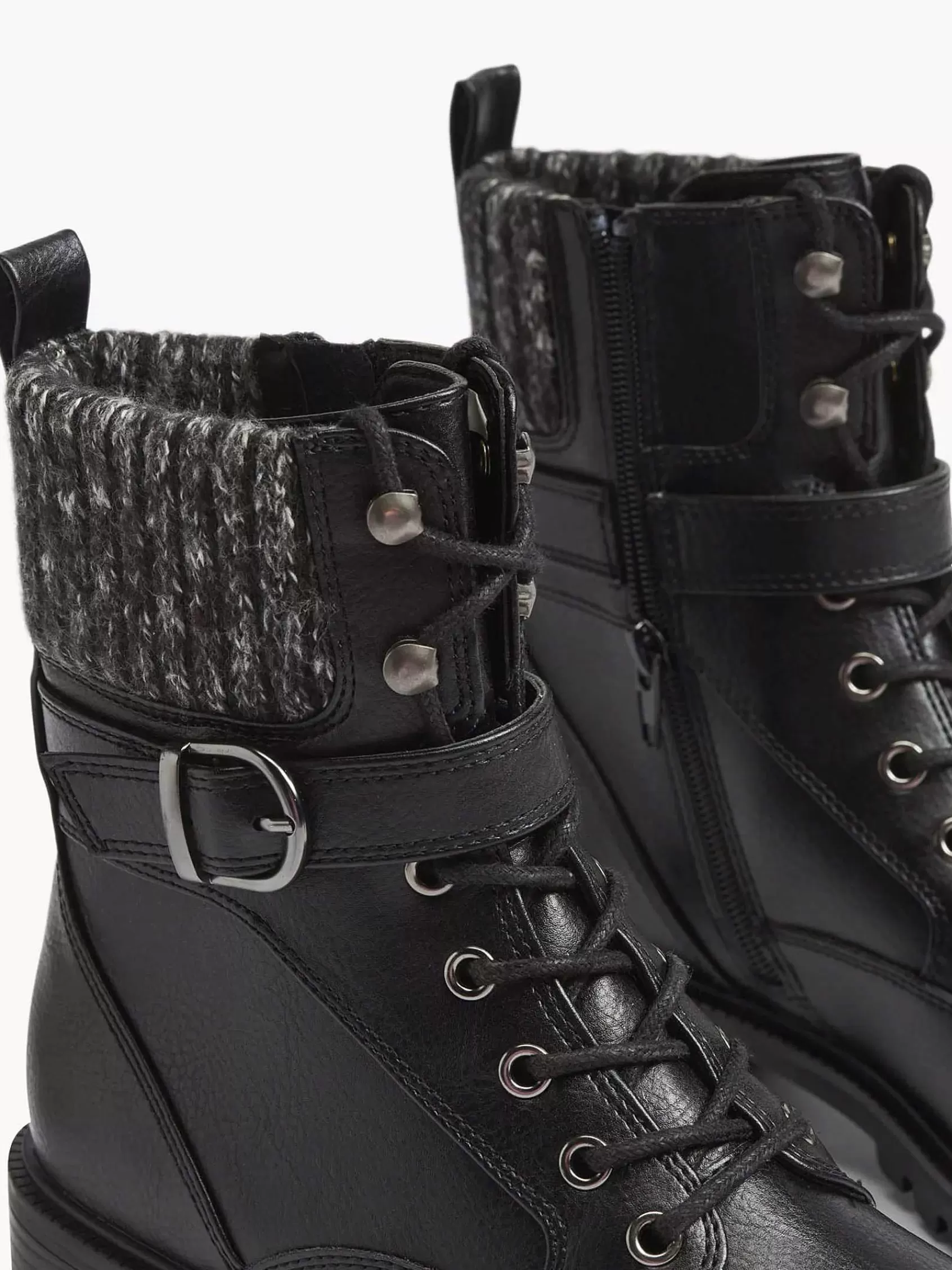 Landrover Enkellaarzen & Boots>E Veterboot Gevoerd Zwart