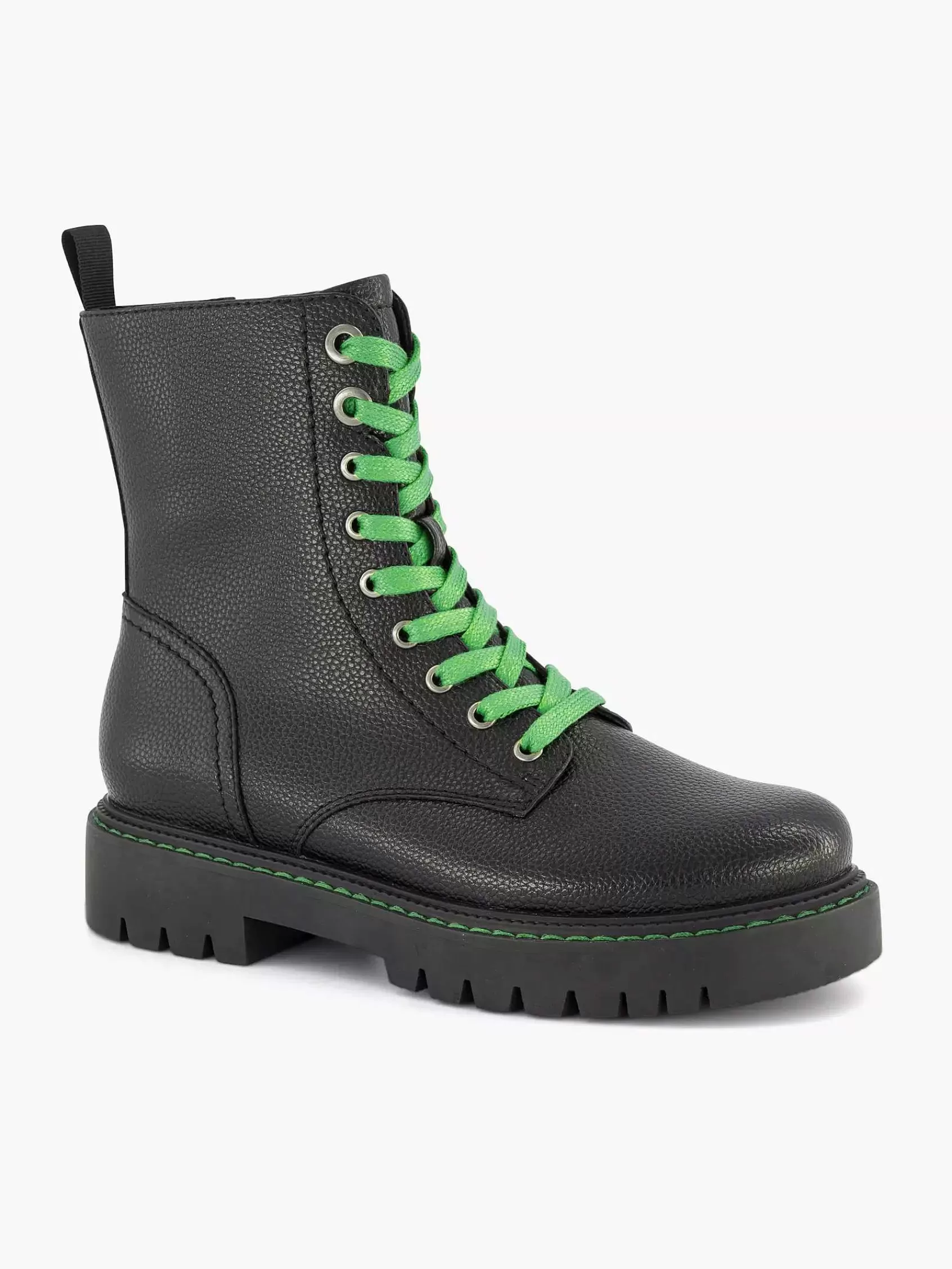 Oxmox Enkellaarzen & Boots>E Veterboot Groene Veter Zwart
