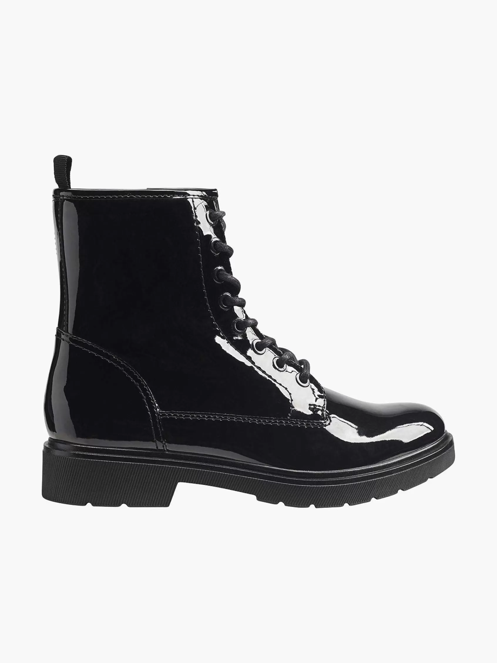 Graceland Enkellaarzen & Boots>E Veterboot Lak Zwart
