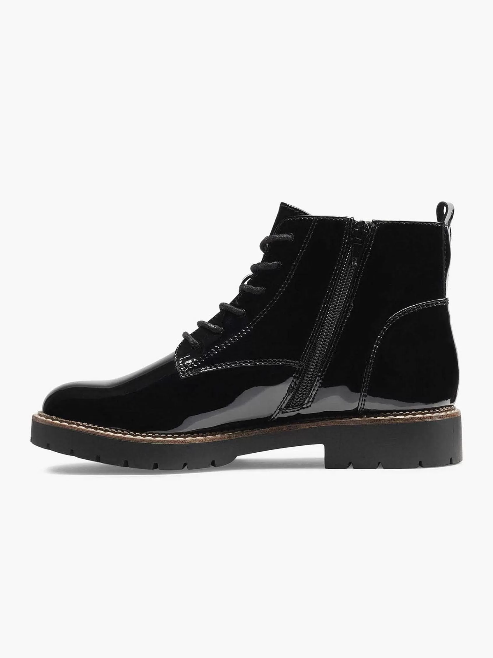 Graceland Enkellaarzen & Boots>E Veterboot Lak Zwart