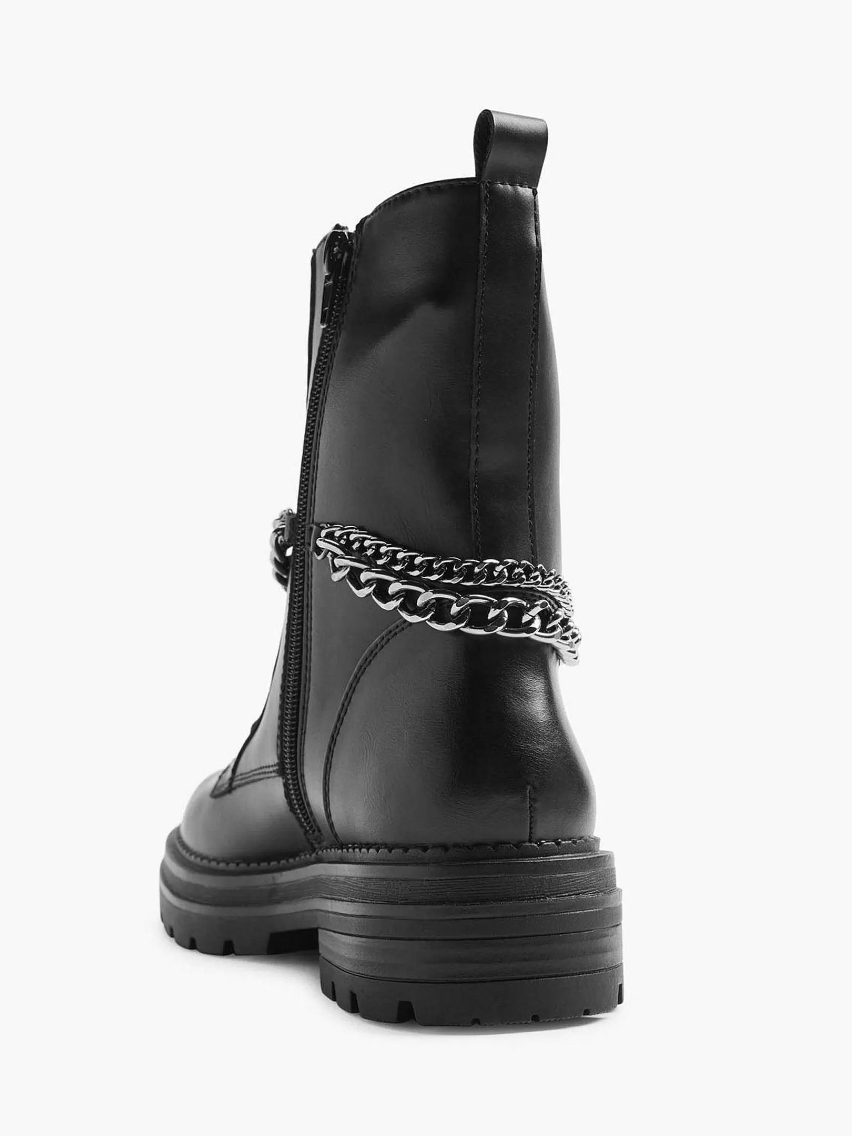 Graceland Enkellaarzen & Boots>E Veterboot Sierketting Zwart