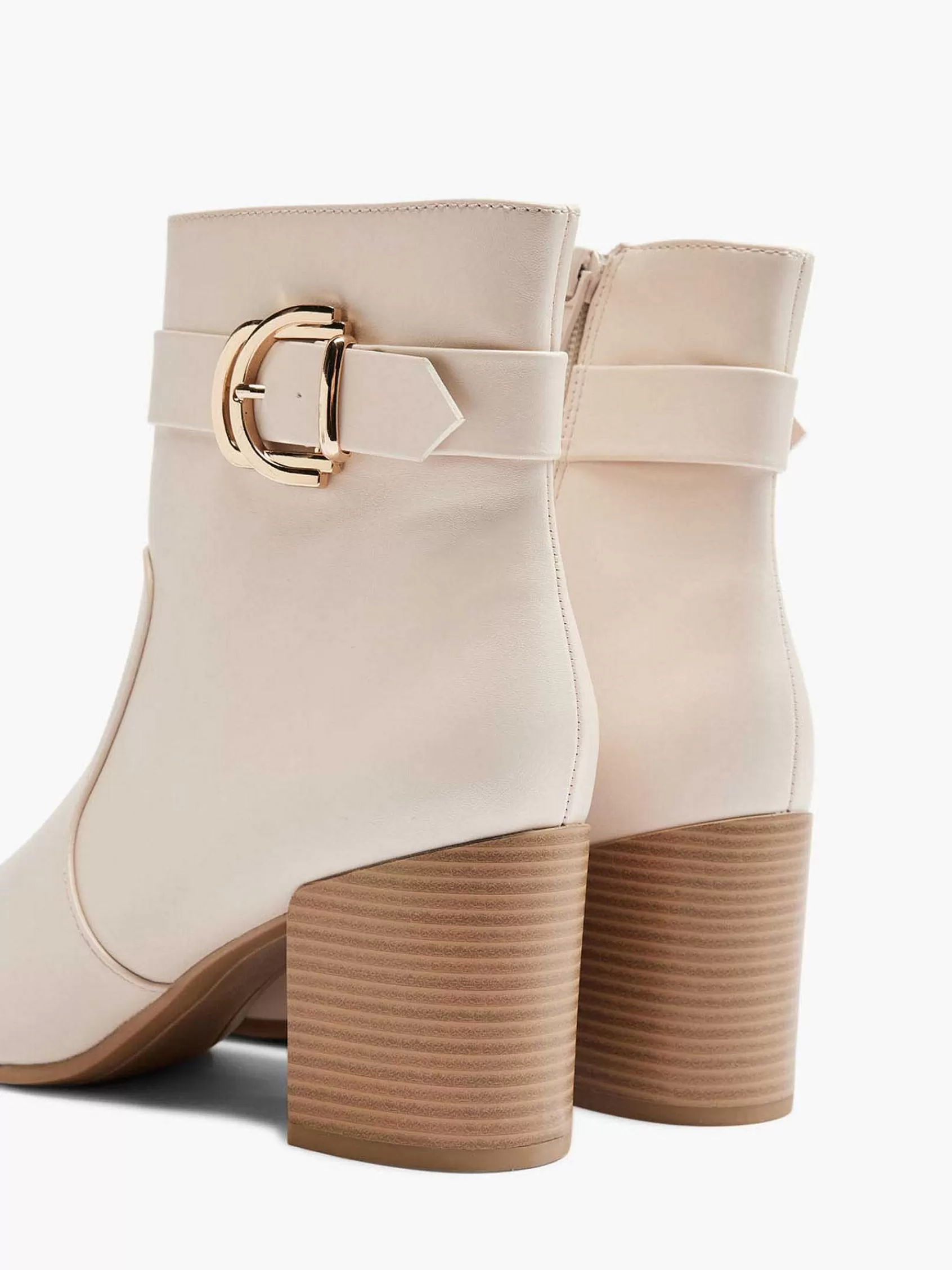 Graceland Hoge Hakken>Enkellaars Gesp Beige