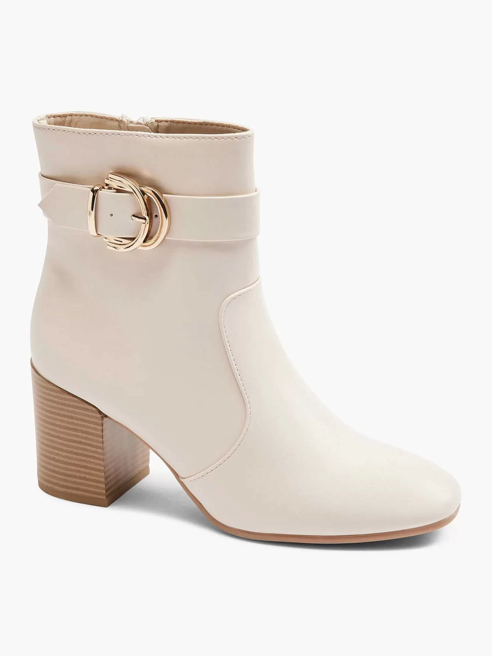 Graceland Hoge Hakken>Enkellaars Gesp Beige