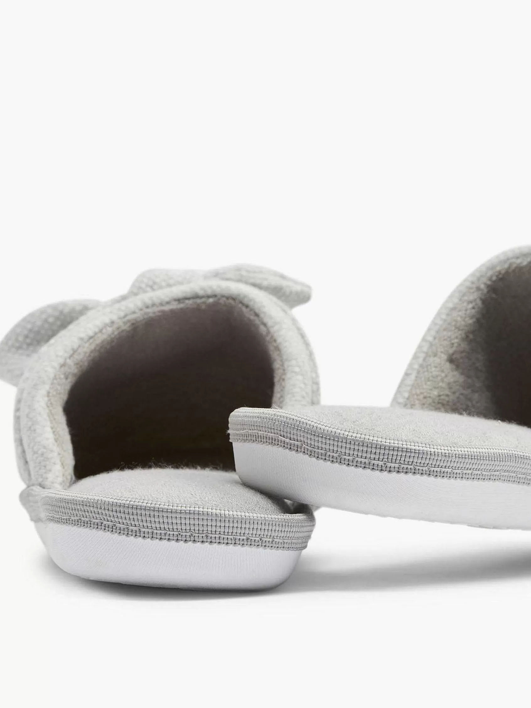 Casa mia Pantoffels>Grijze Instap Pantoffel Strik Grijs